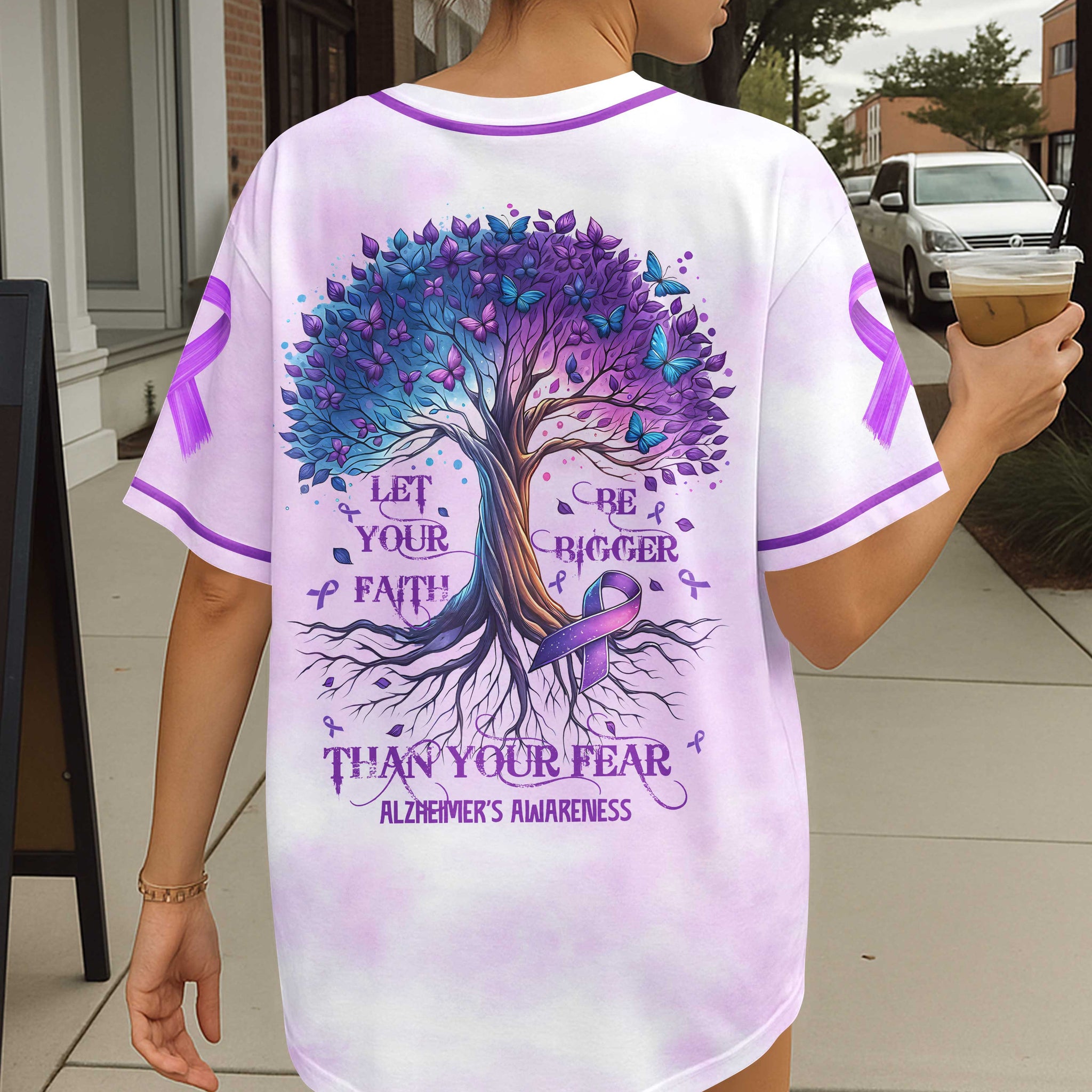 Let Your Faith Be Bigger Than Your Fear Alzheimer's Awareness All Over Print Jersey