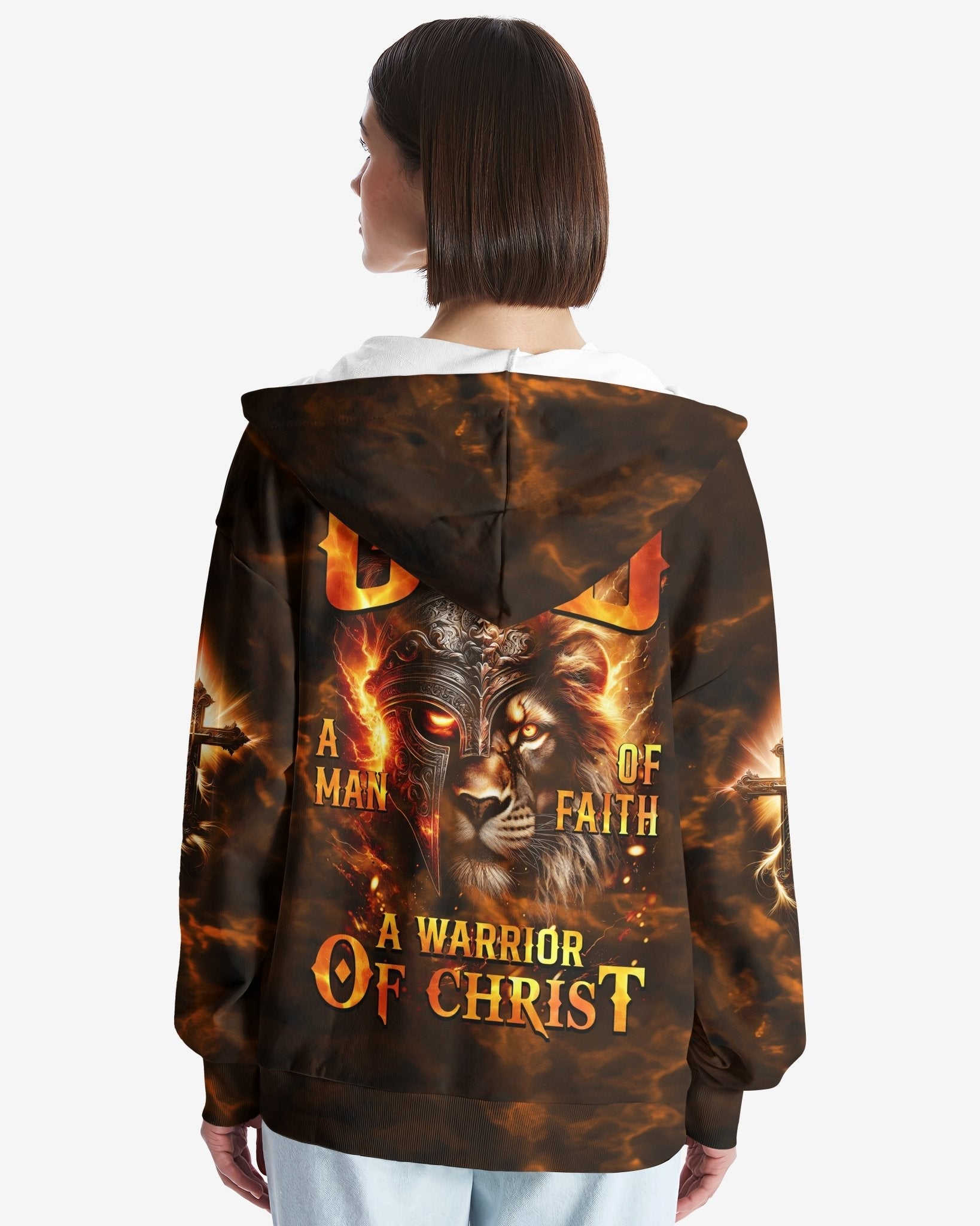 A Child Of God A Man Of Faith A Warrior Of Christ All Over Print Zip Hoodie