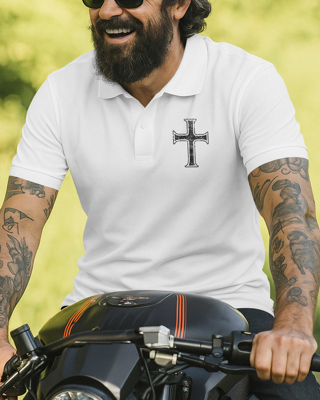 Born To Ride Christ Inside All Over Print Polo