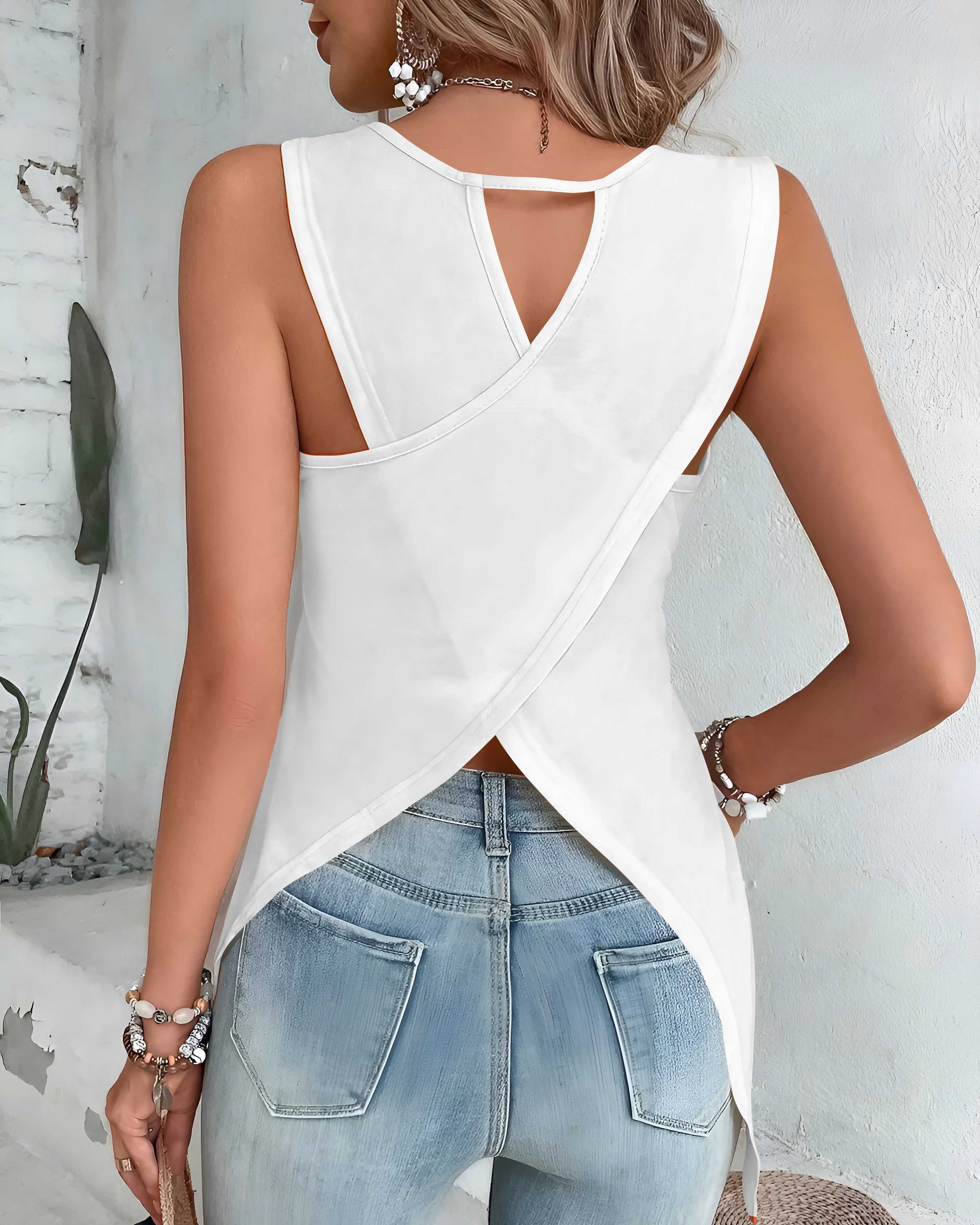 Today's Forecast All Over Print Crop Out Wrap Back Tank Top