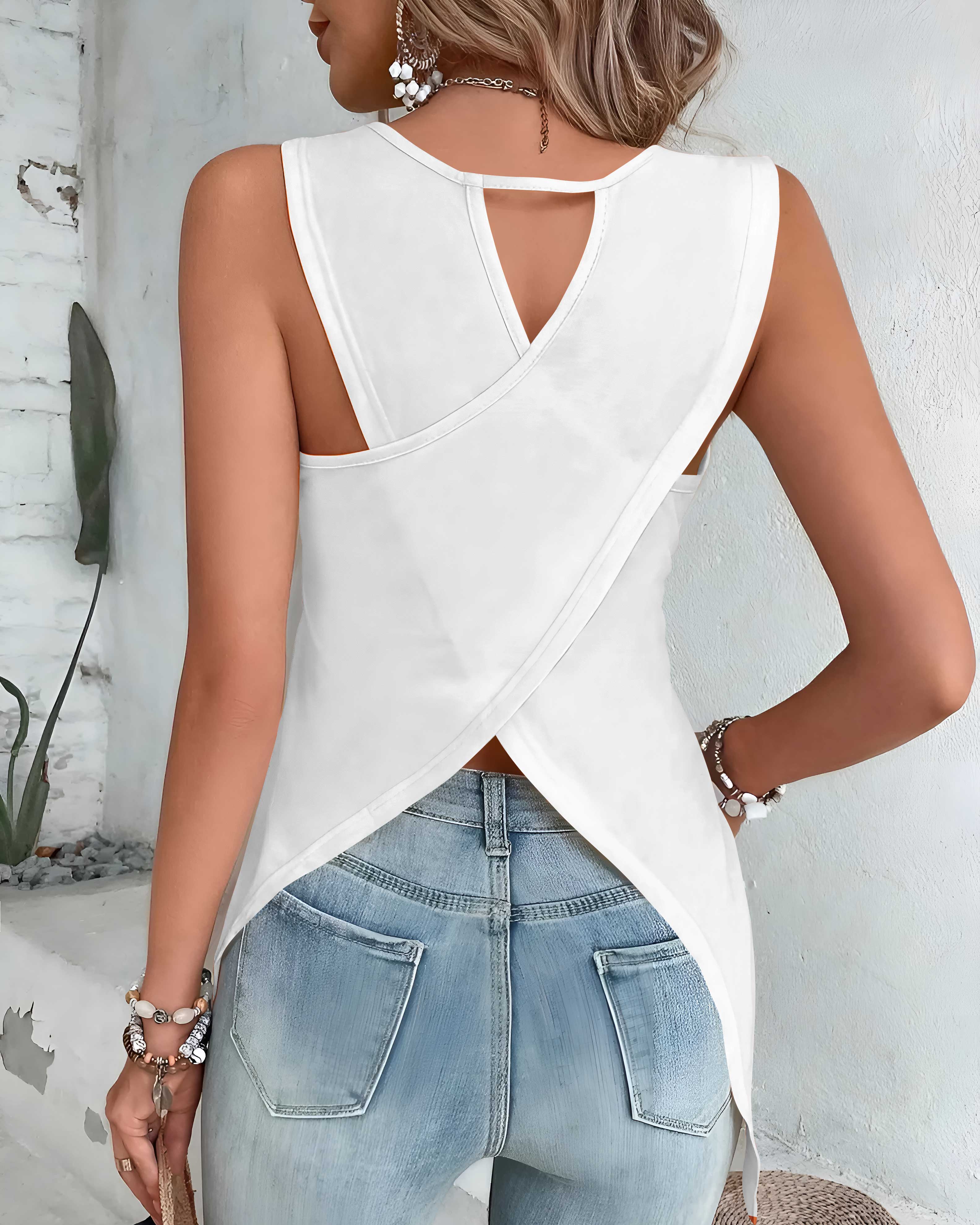 Today's Forecast All Over Print Crop Out Wrap Back Tank Top