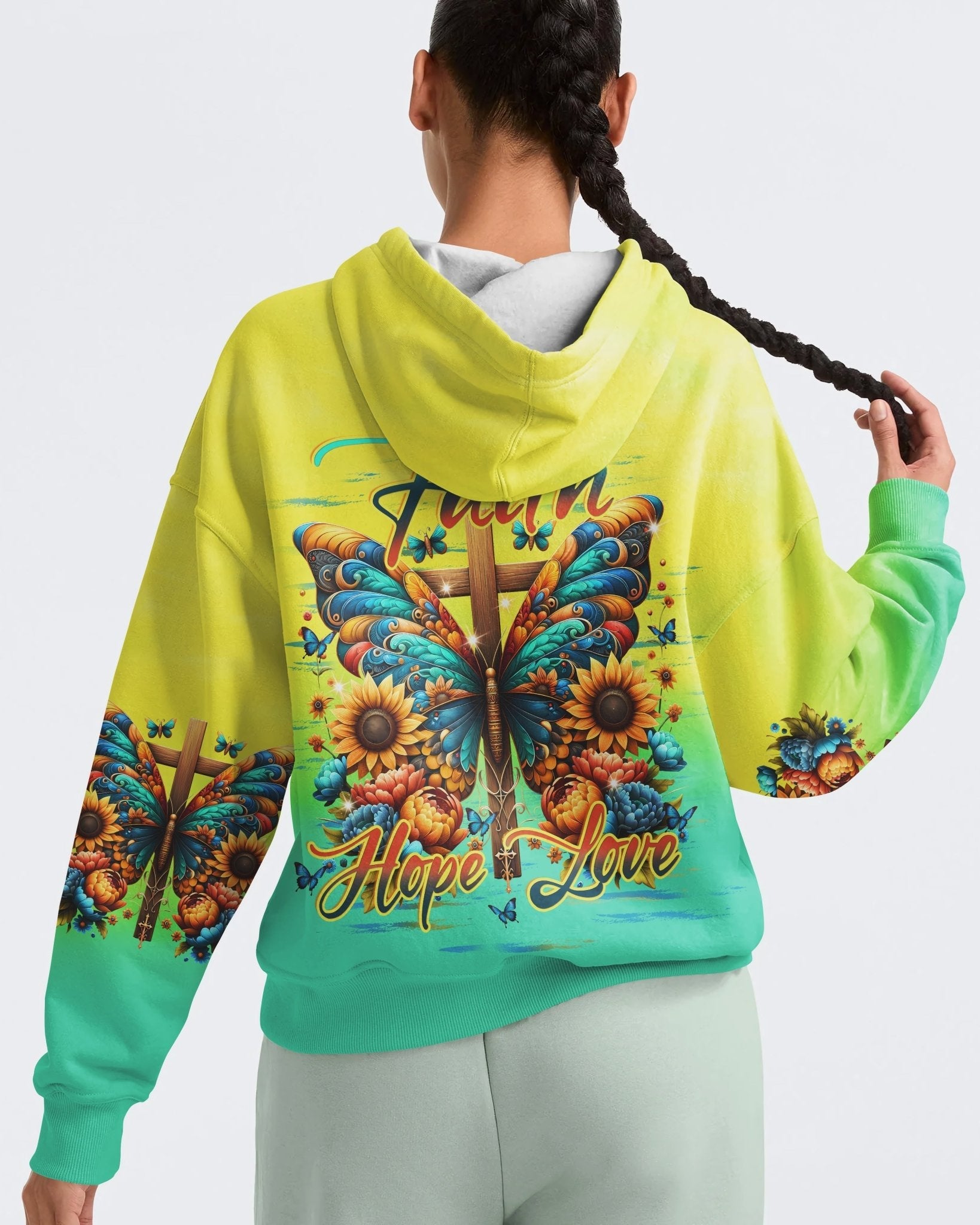 Faith Hope Love All Over Print Hoodie