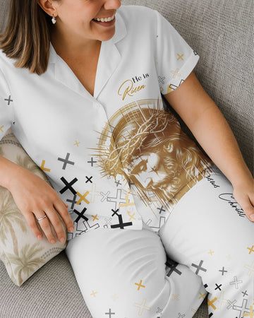 He Is Risen All Over Print Button Pajamas