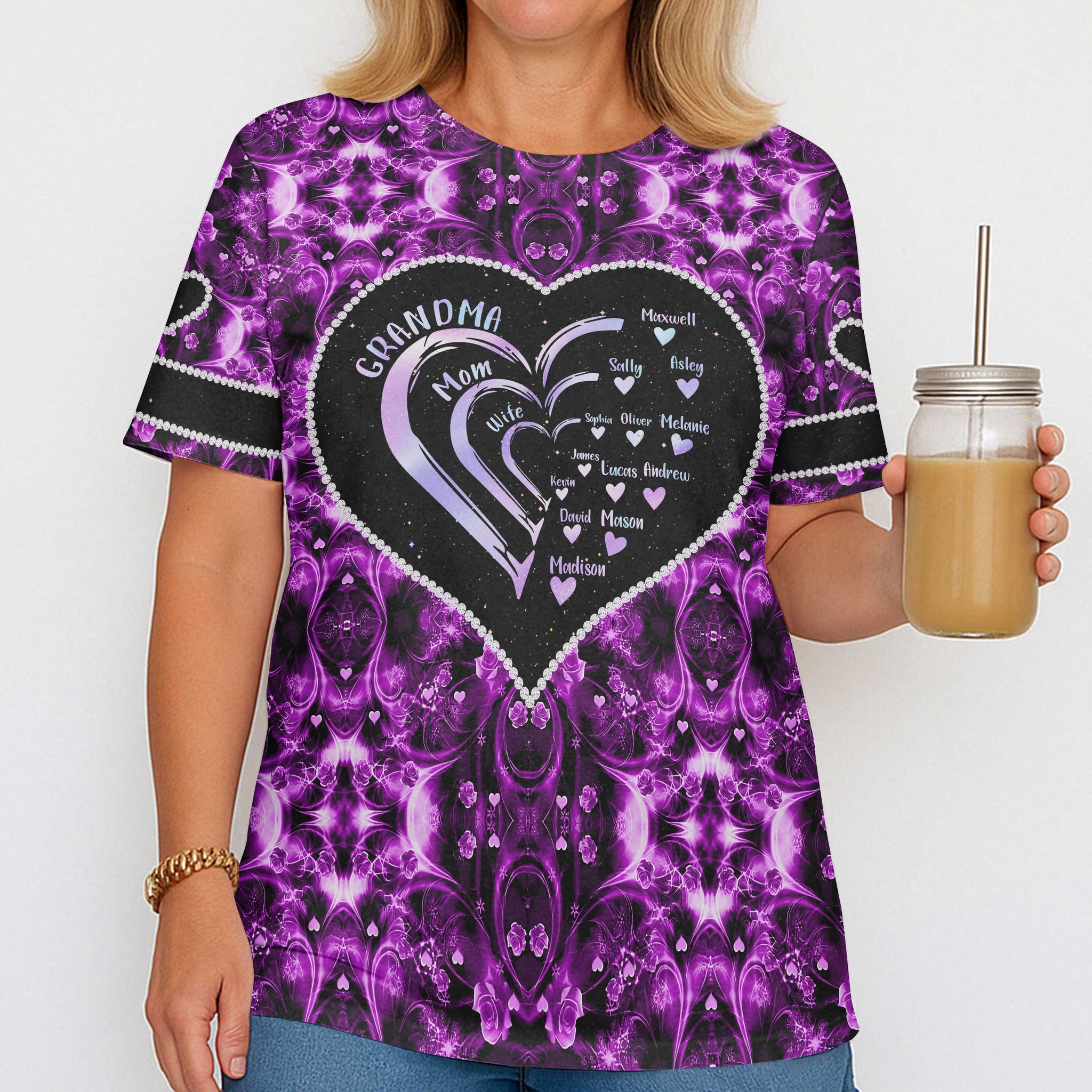 Grandma Mom Wife All Over Print T-Shirt