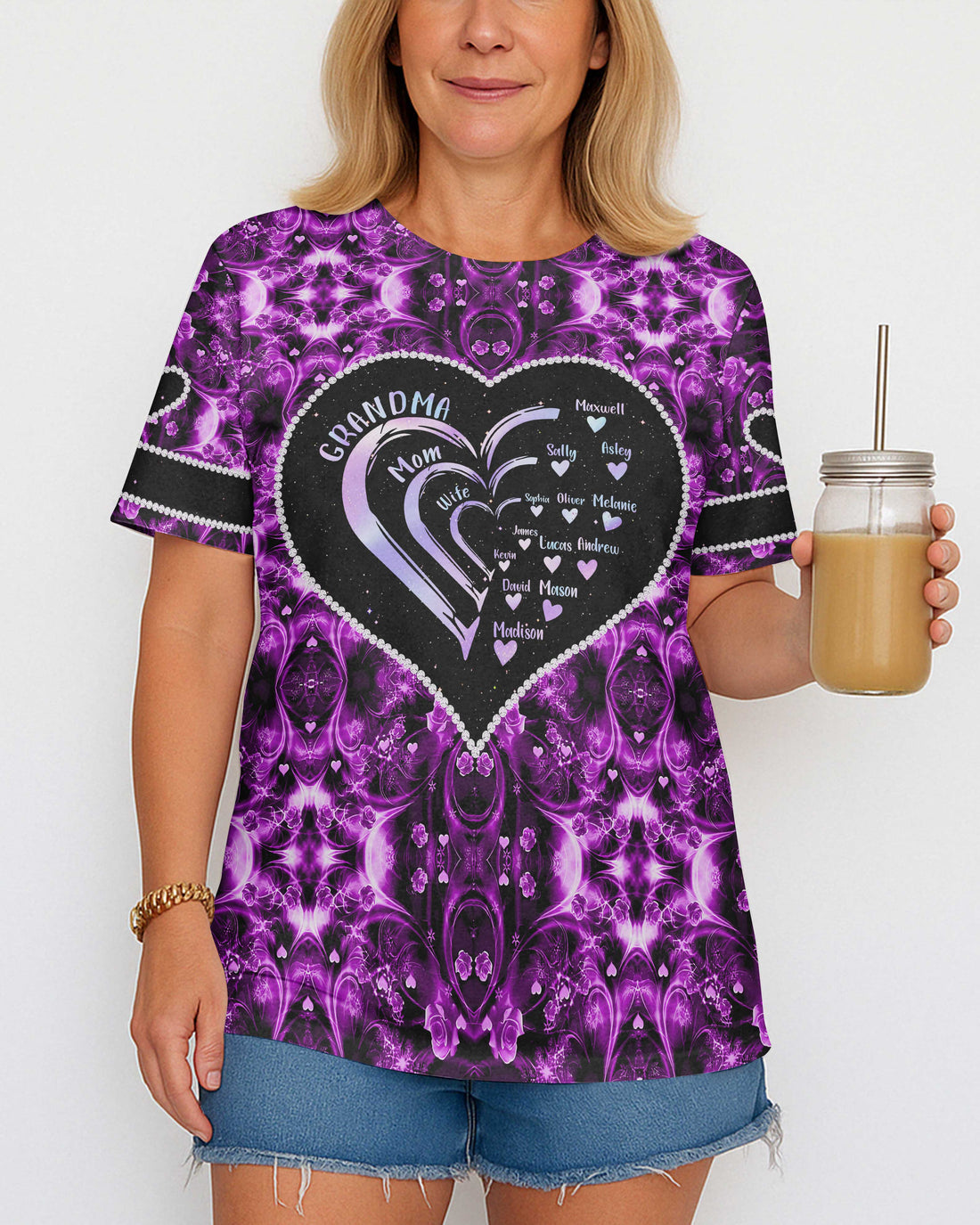 Grandma Mom Wife All Over Print T-Shirt