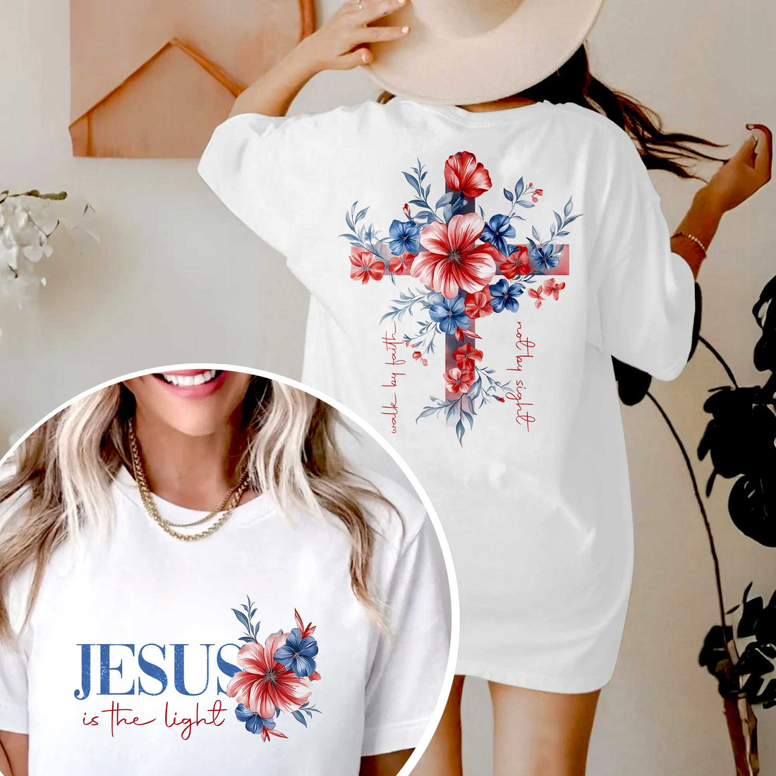 Jesus Is The Light Walk By Faith Not By Sight T-Shirt