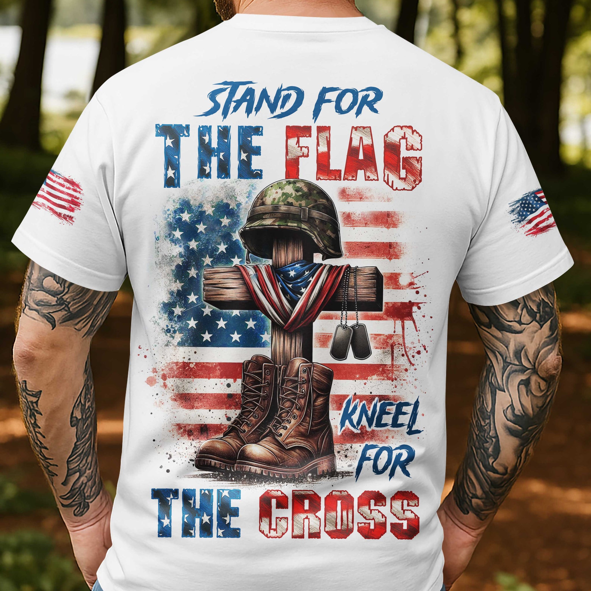 Stand For The Flag Kneel For The Cross T-Shirt