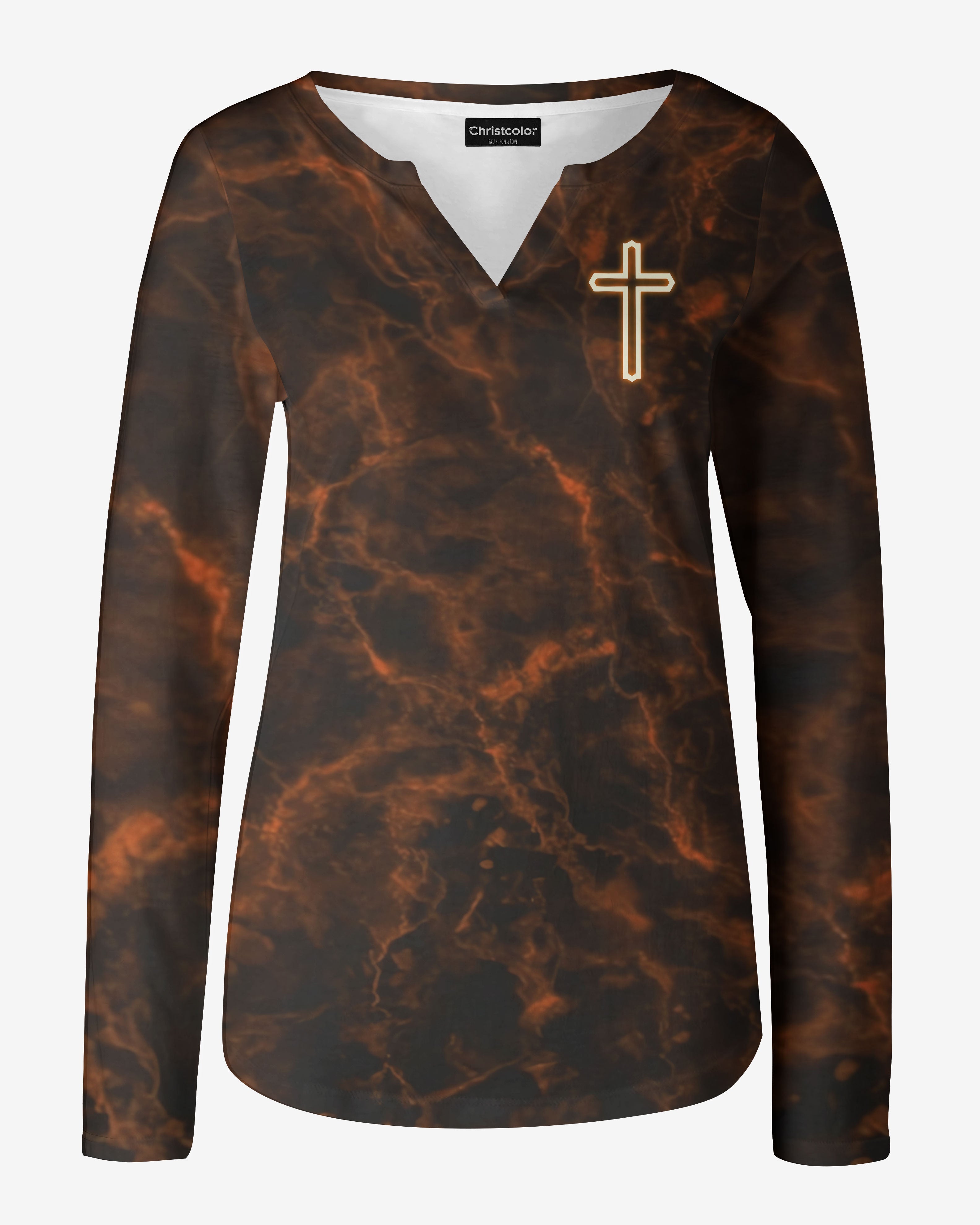 There's Room At The Cross For You All Over Print V-neck Long Sleeves Shirt