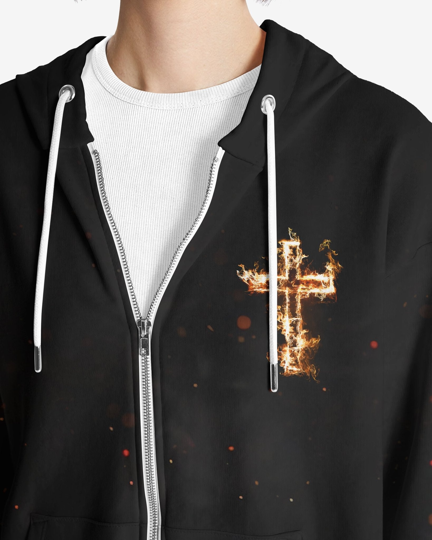 Baptized In Fire Matthew 3:11 All Over Print Zip Hoodie