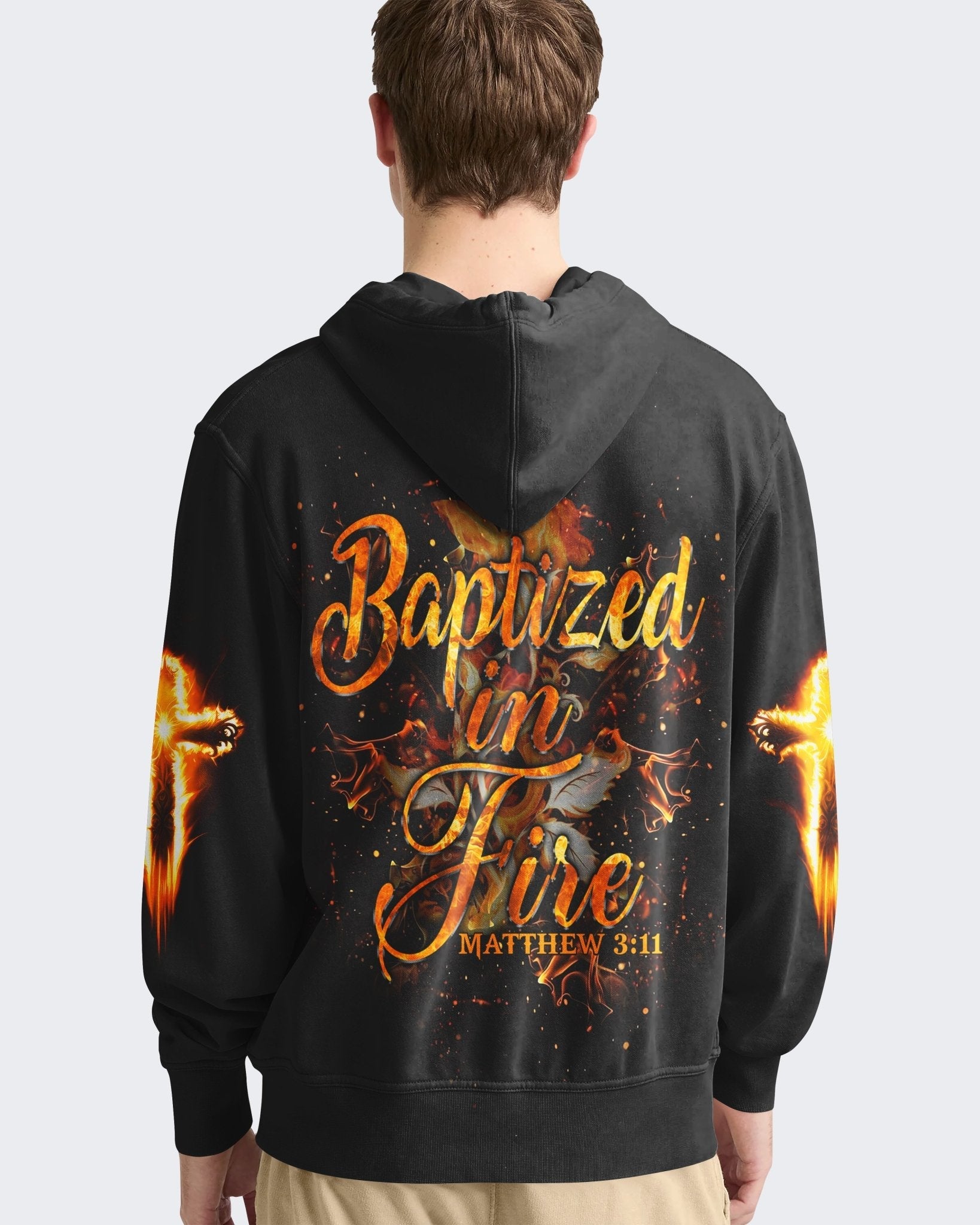 Baptized In Fire All Over Print Hoodie