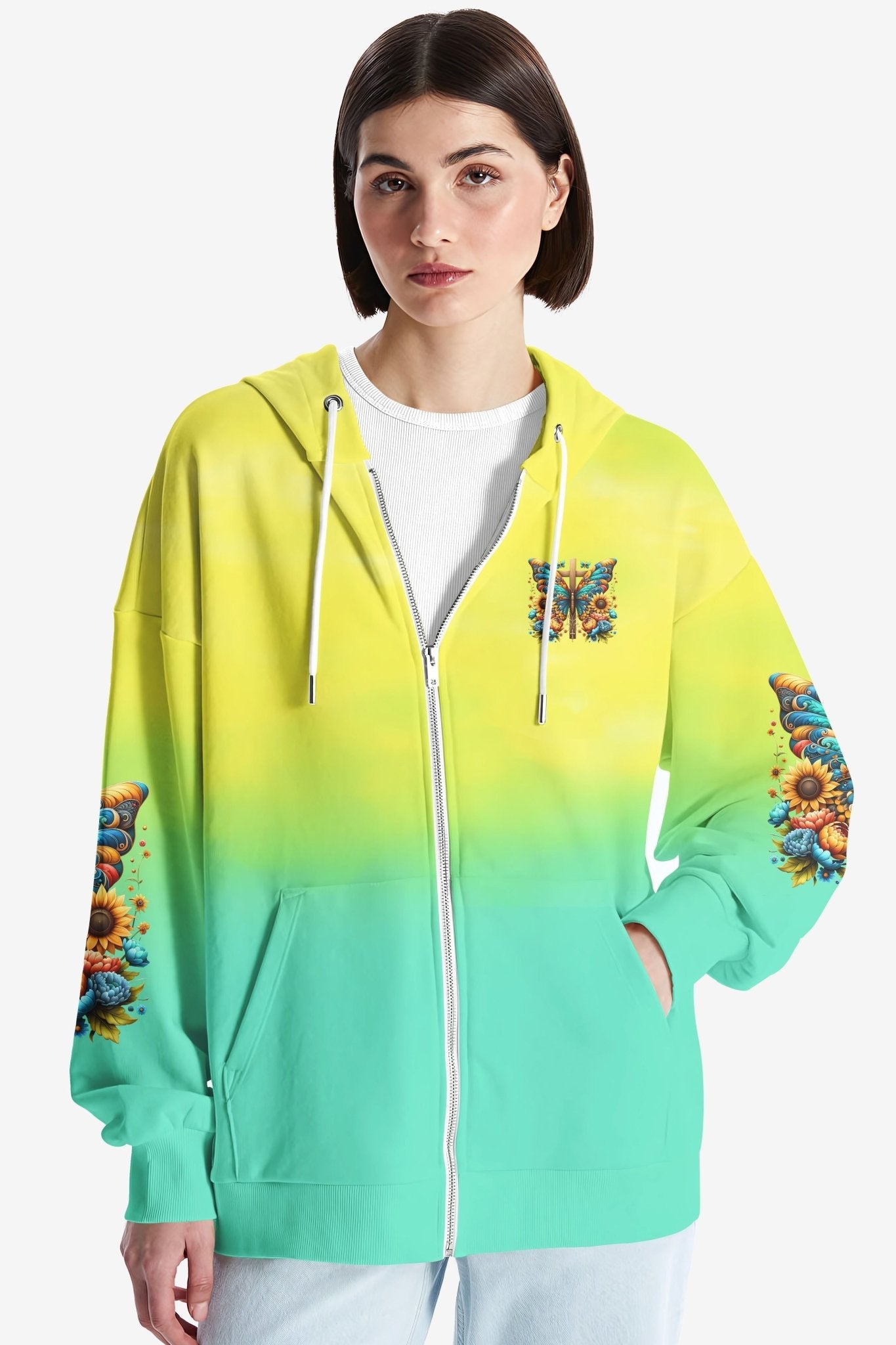 Faith Hope Love All Over Print Zip Hoodie