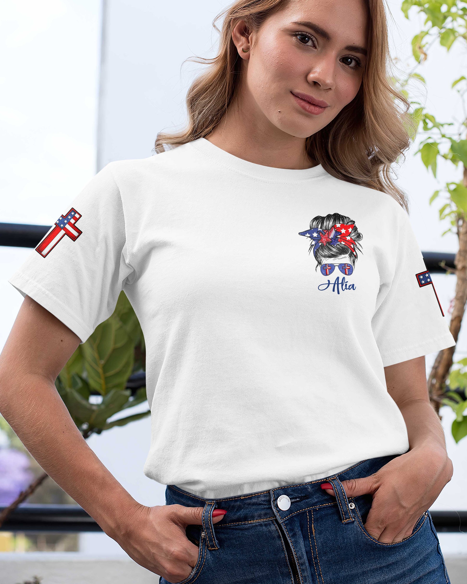 She Loves Jesus And American Too All Over Print T-Shirt