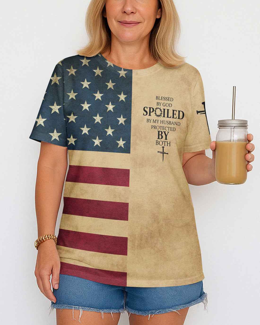 Blessed By God Spoiled By My Husband Protected By Both T-Shirt