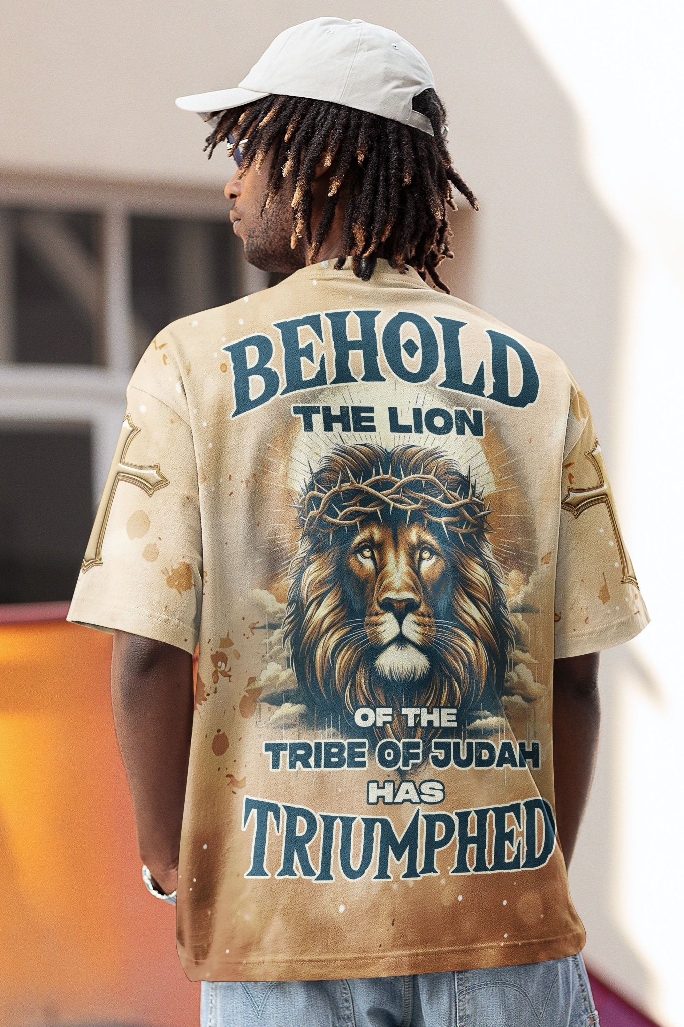 Behold The Lion Of The Tribe Of Judah Has Triumphed All Over Print T-shirt