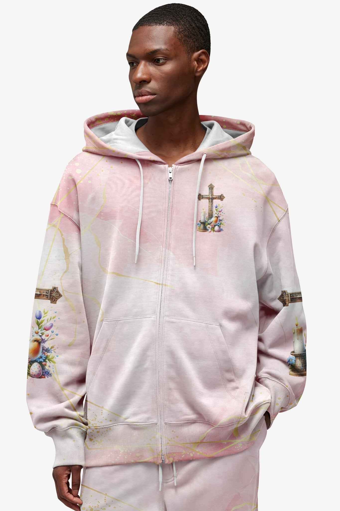 He Is Risen All Over Print Zip Hoodie