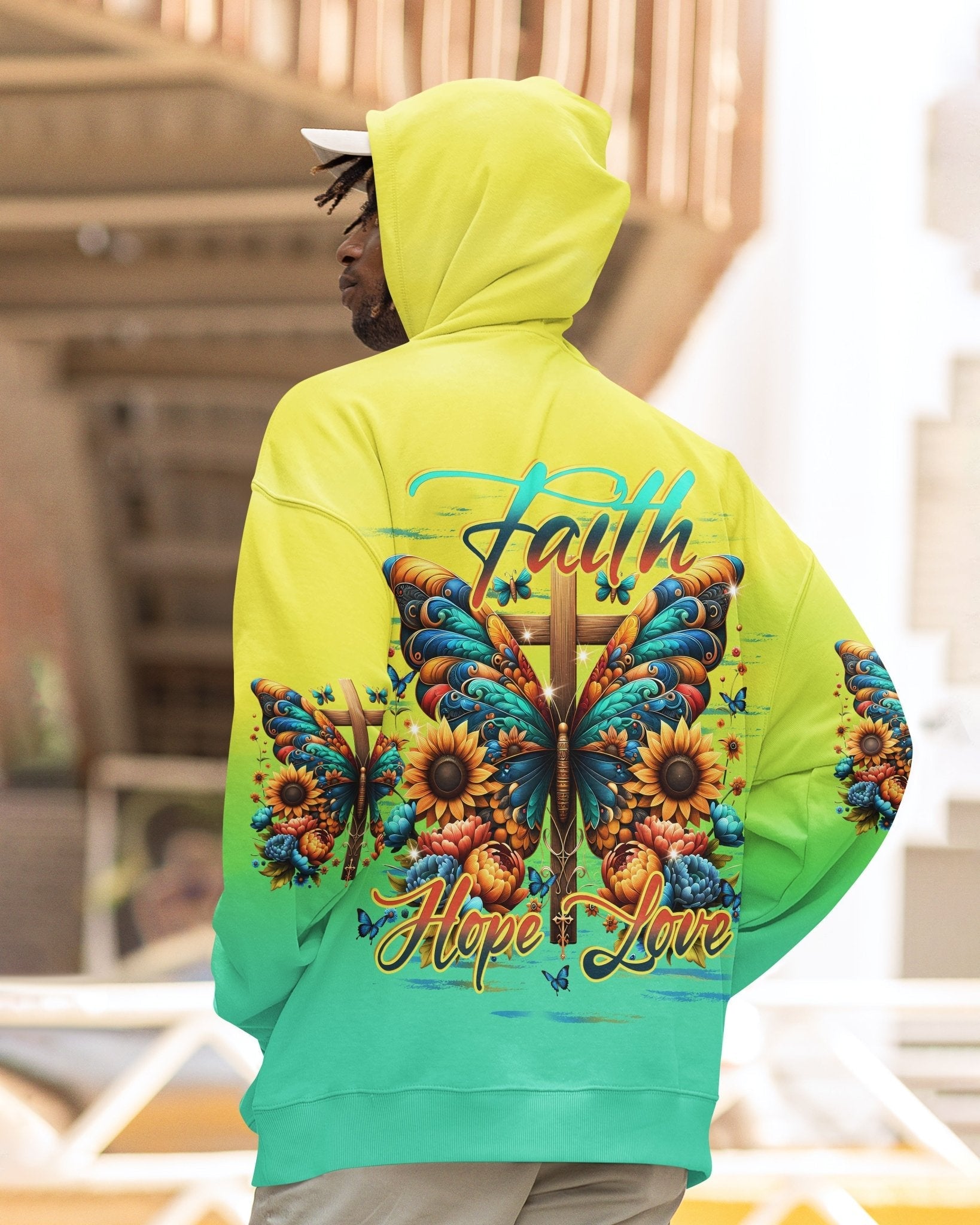 Faith Hope Love All Over Print Hoodie