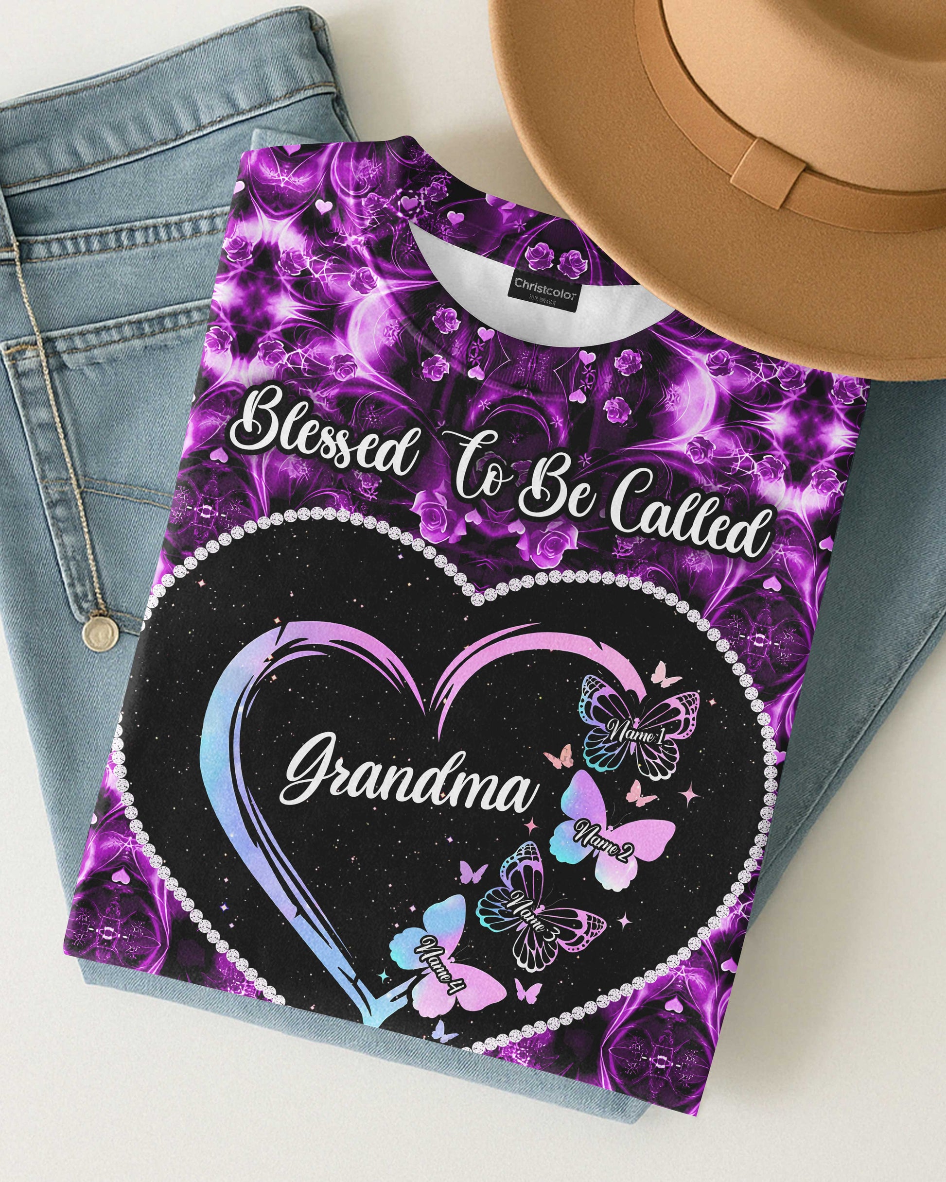 Blessed To Be Called Grandma All Over Print T-Shirt