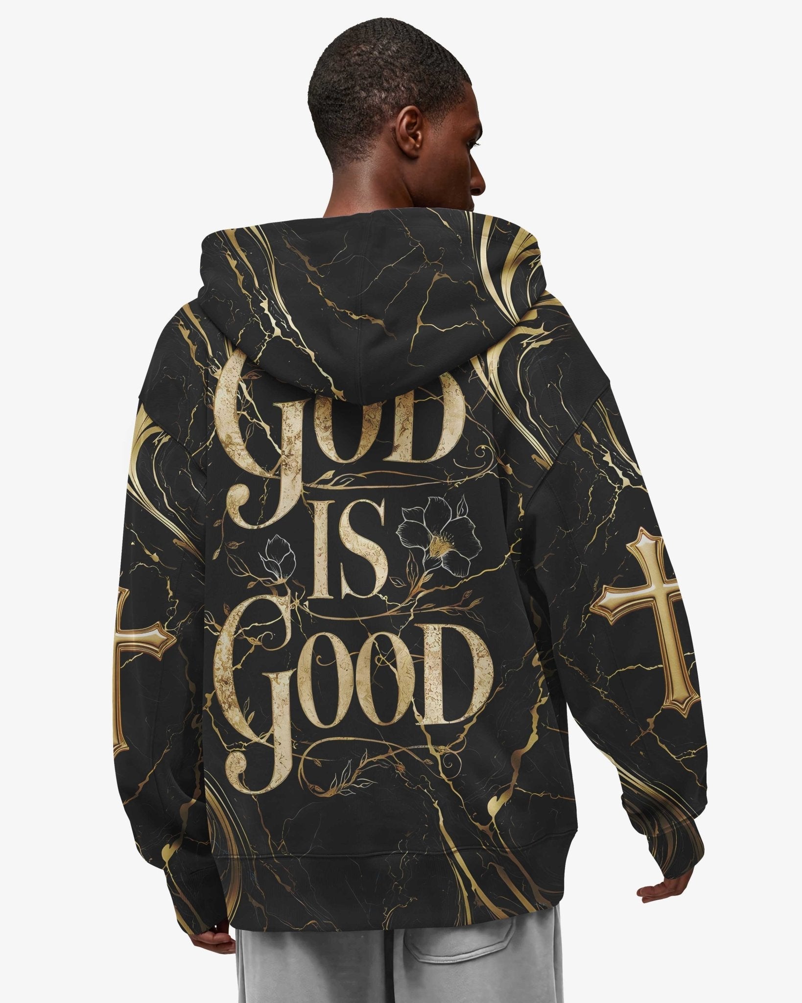 God Is Good All Over Print Zip Hoodie