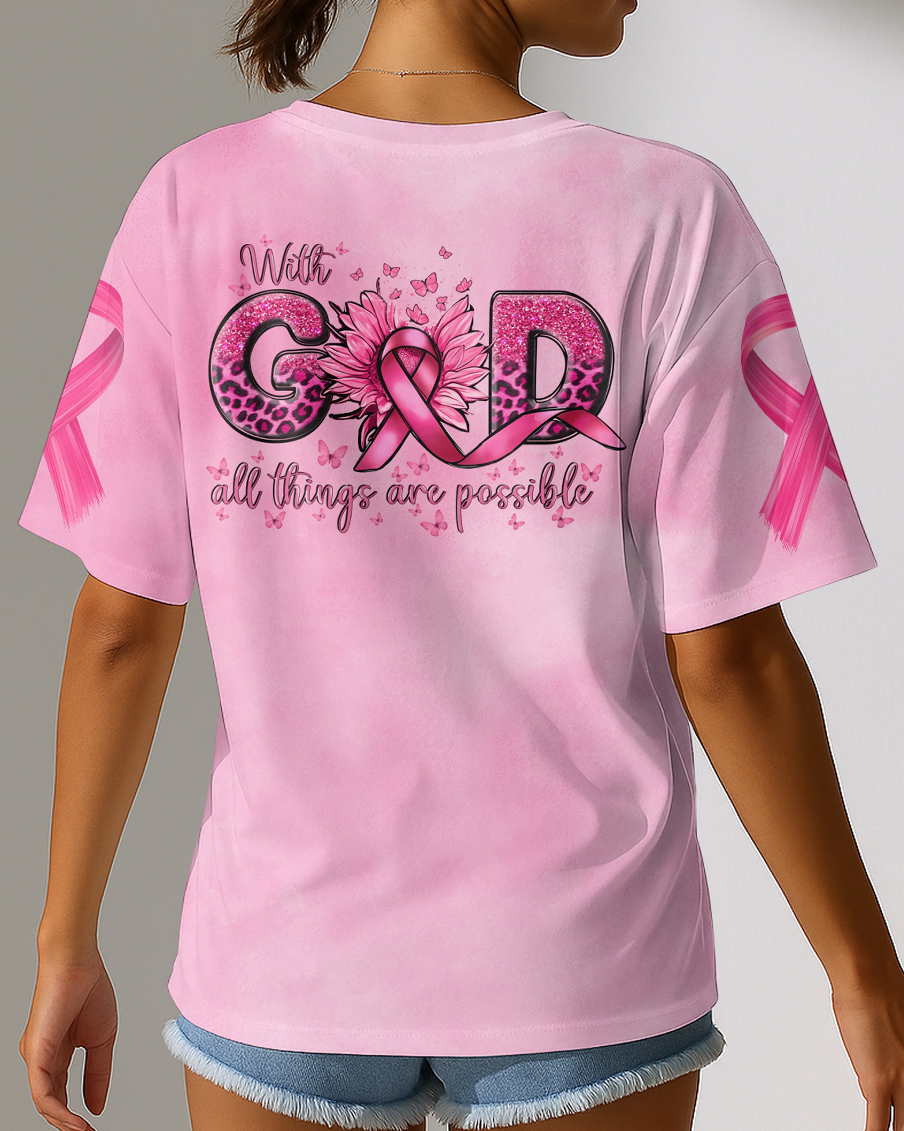 No Readable Text Present All Over Print T-Shirt