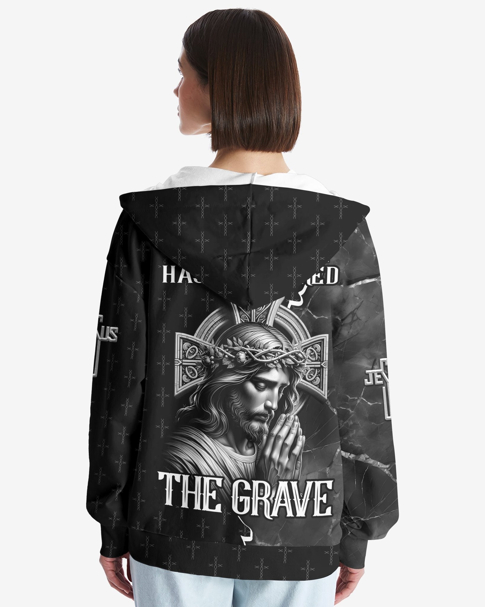 Love Has Conquered The Grave All Over Print Zip Hoodie