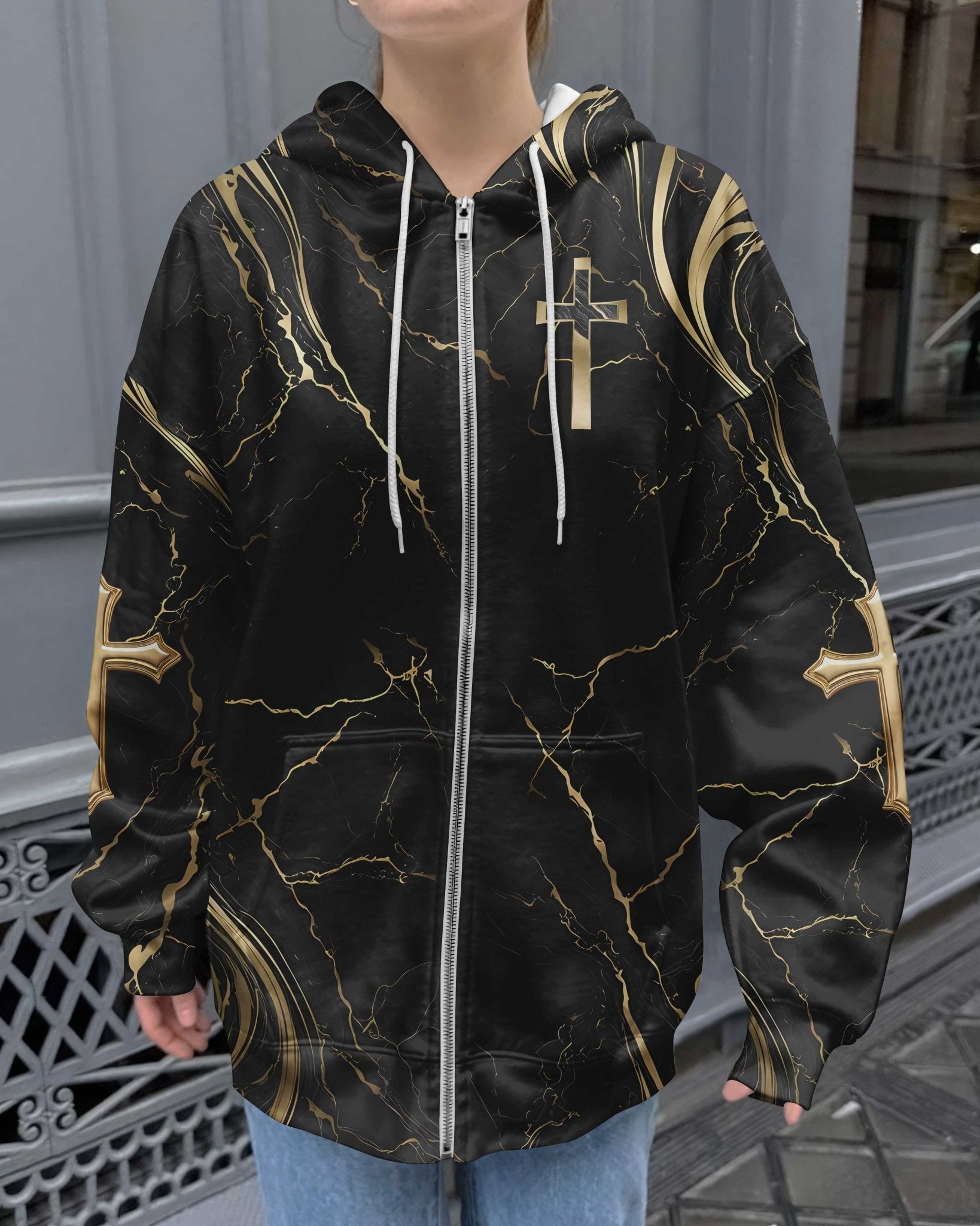 God Is Good All Over Print Zip Hoodie