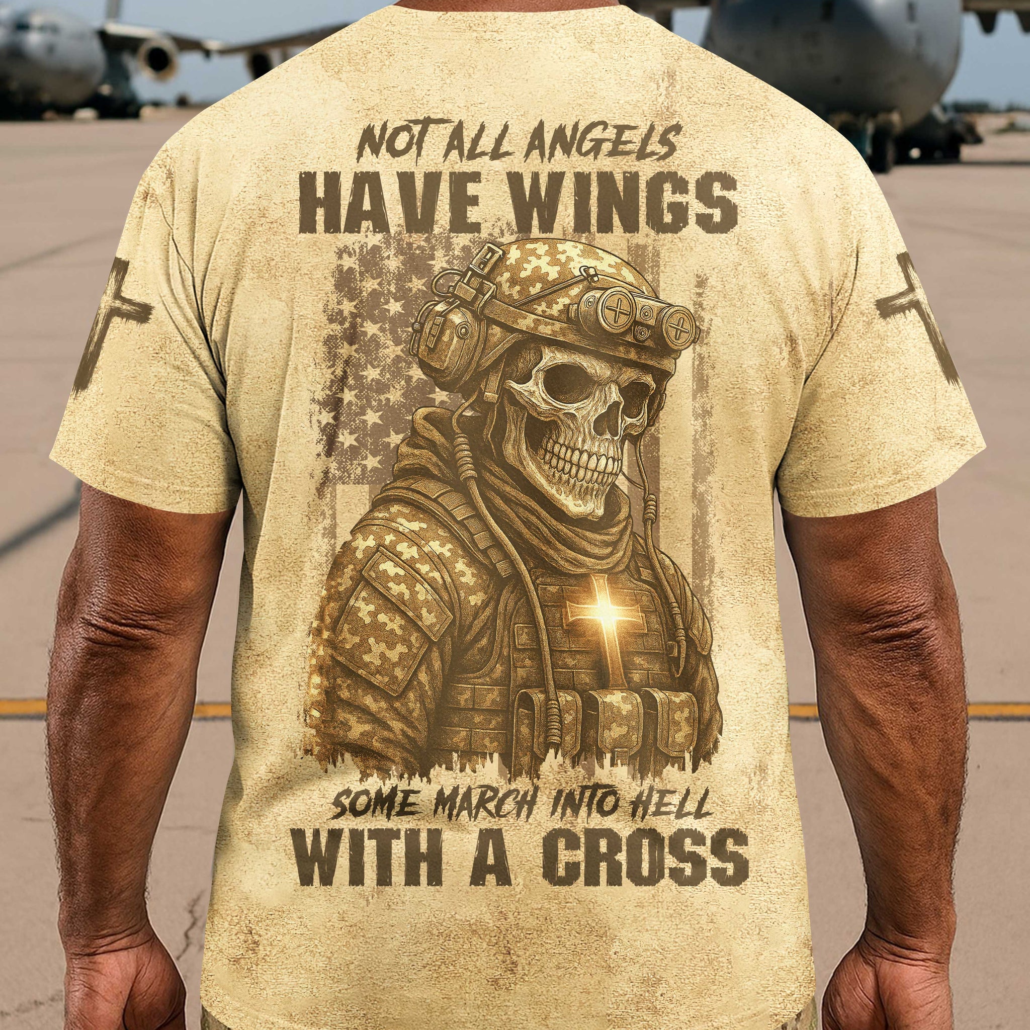 Not All Angels Have Wings Some March Into Hell With A Cross Shirt