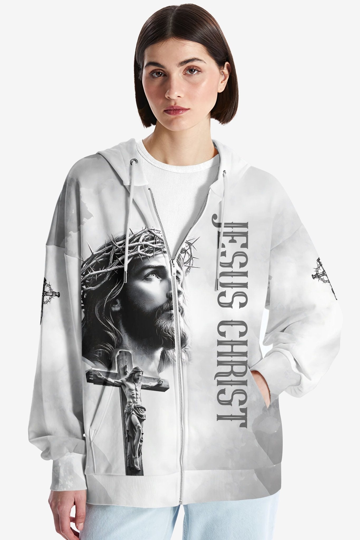 Yet He Chose Me All Over Print Zip Hoodie