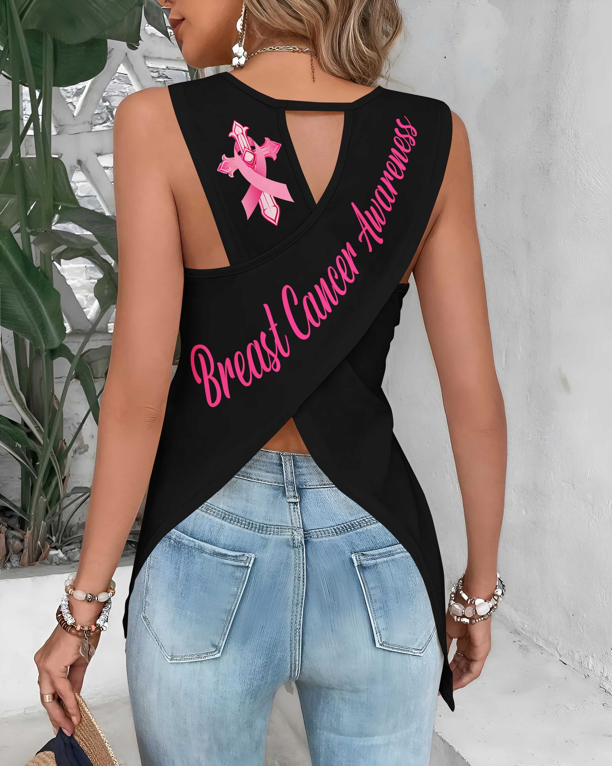 I Can Do All Things Through Christ Crop Out Wrap Back Tank Top