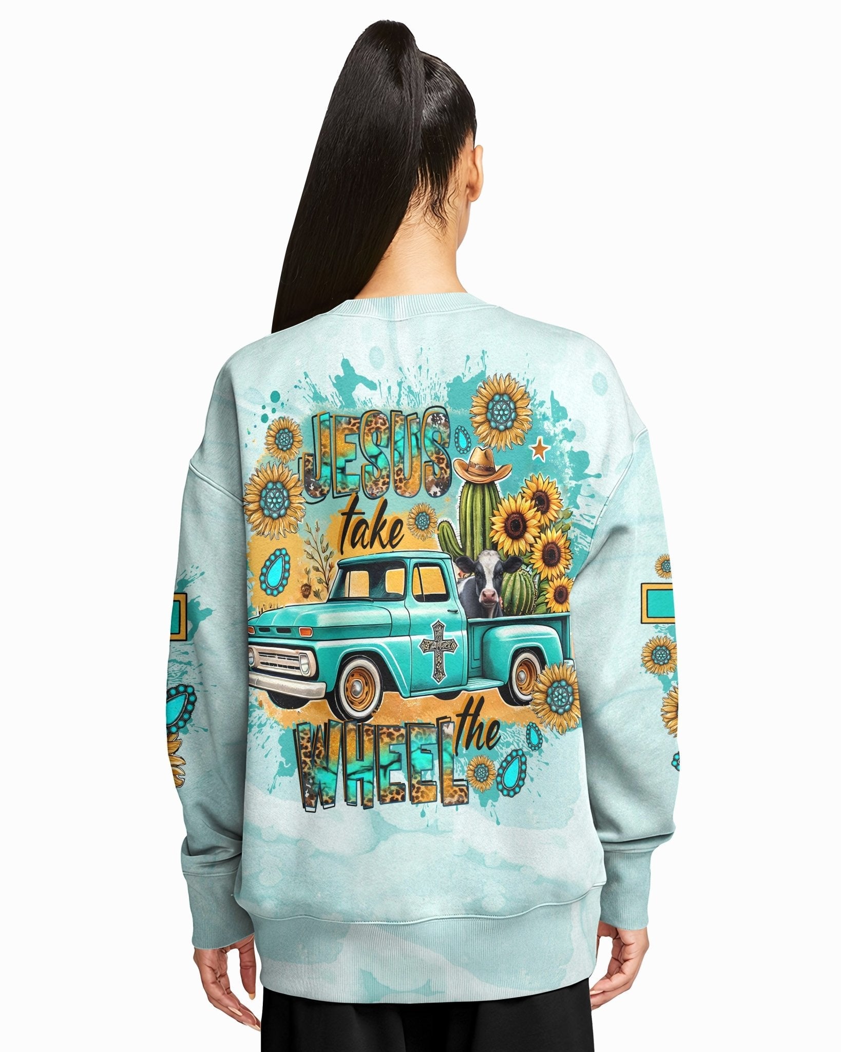Jesus Take The Wheel All Over Print Sweater
