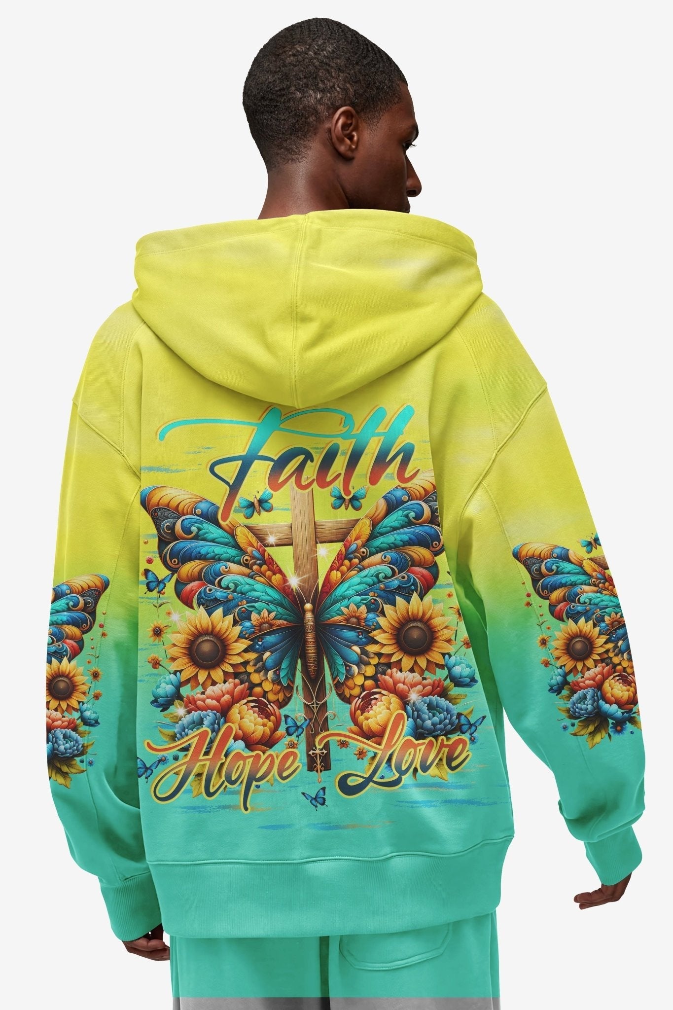 Faith Hope Love All Over Print Zip Hoodie