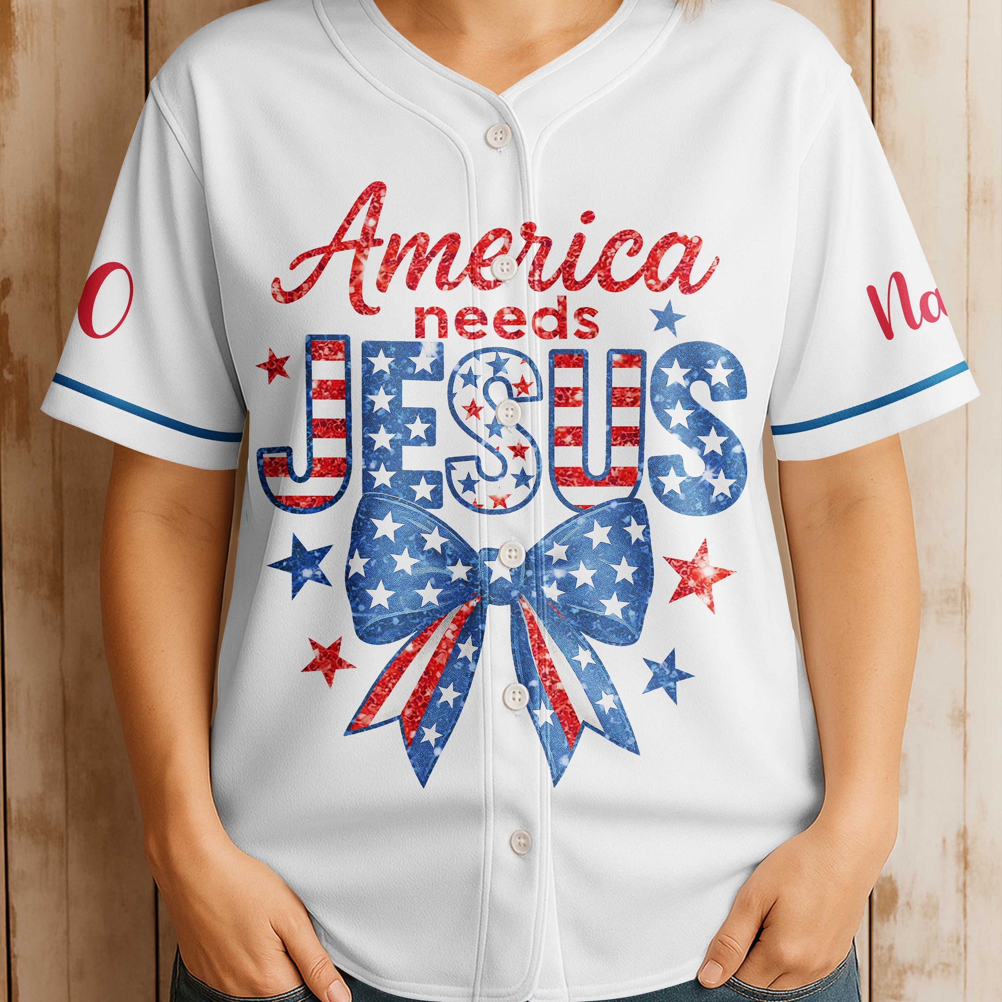 America Needs Jesus All Over Print Custom Jersey