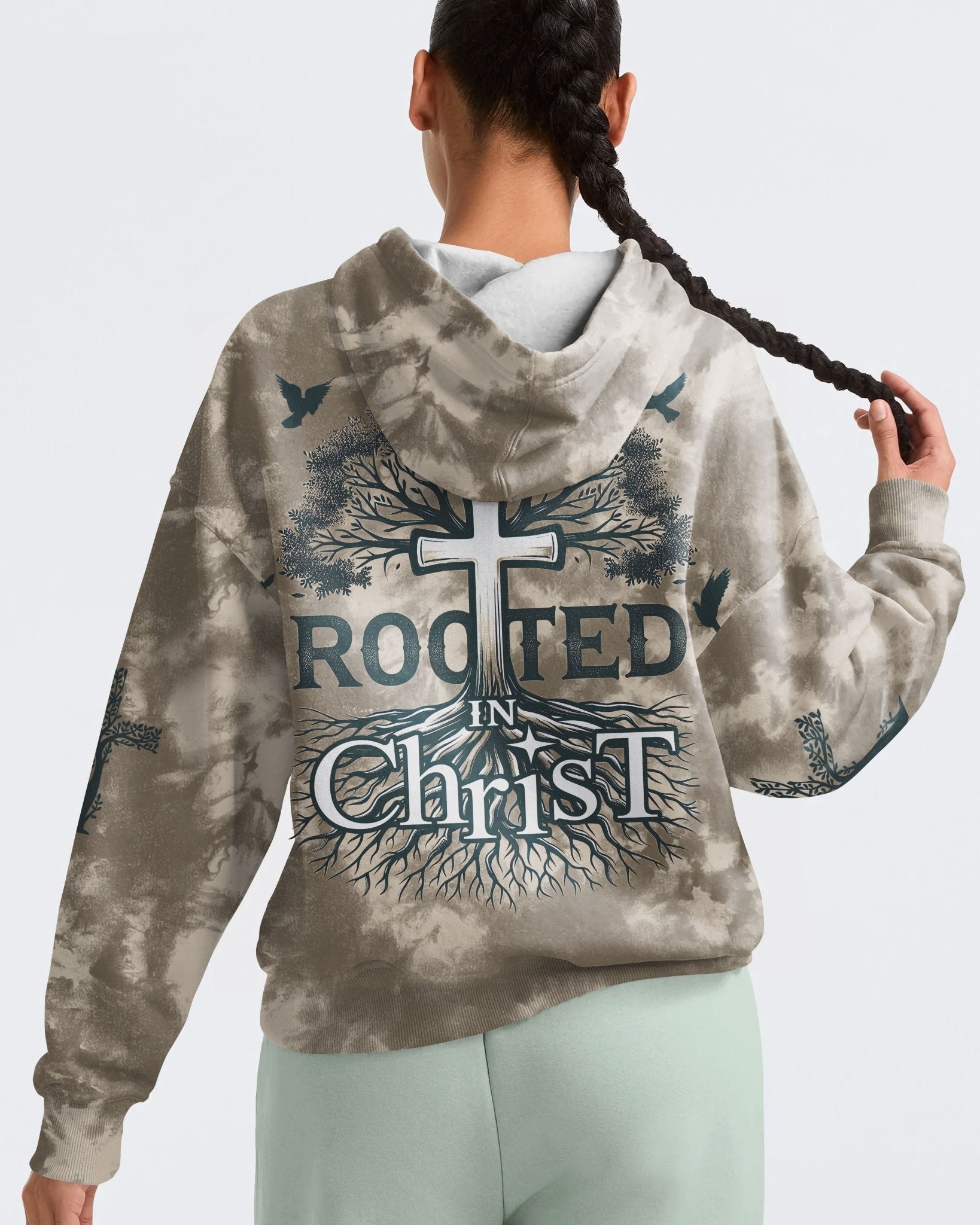 Rooted In Christ All Over Print Hoodie