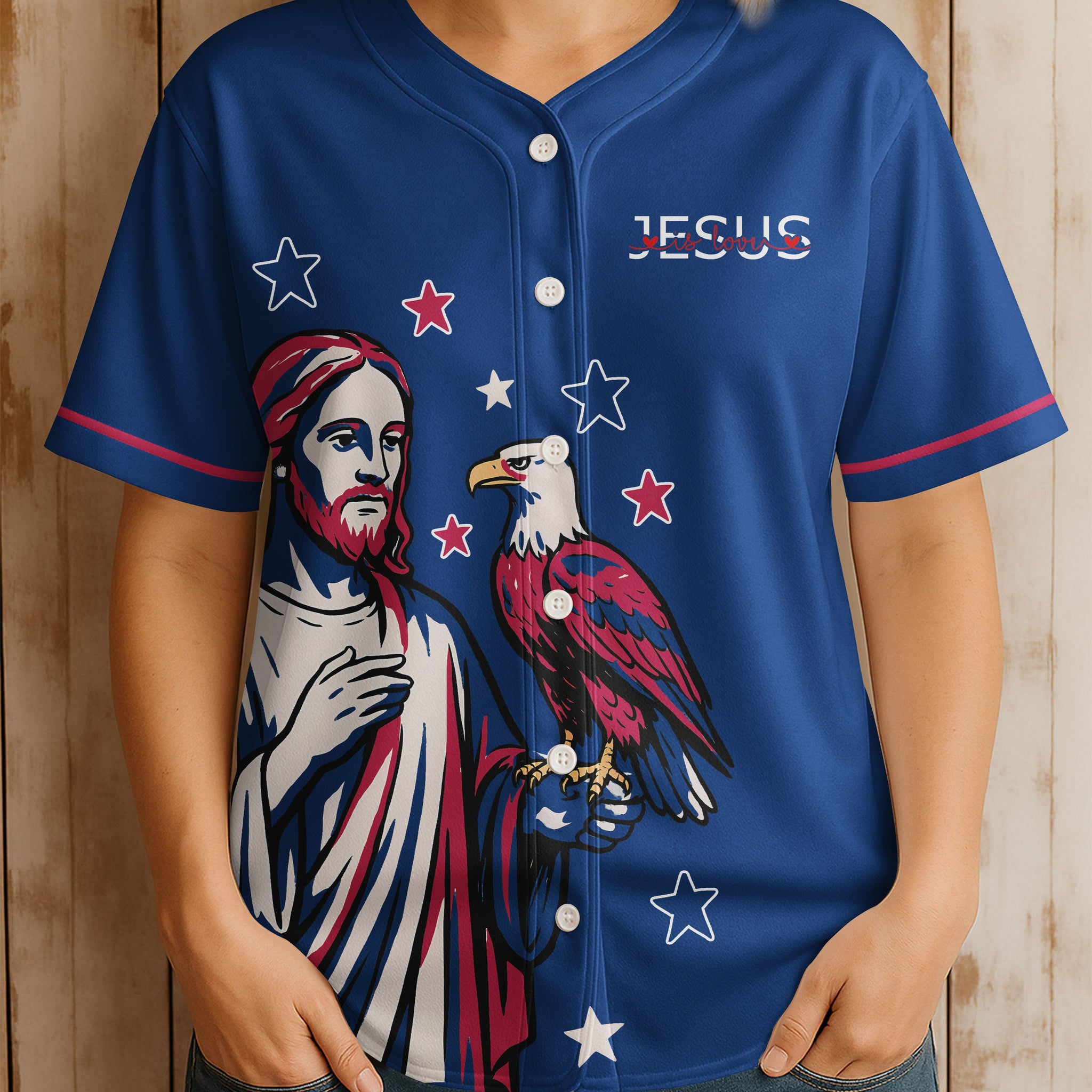 Stars And Stripes Jesus Christ All Over Print Jersey