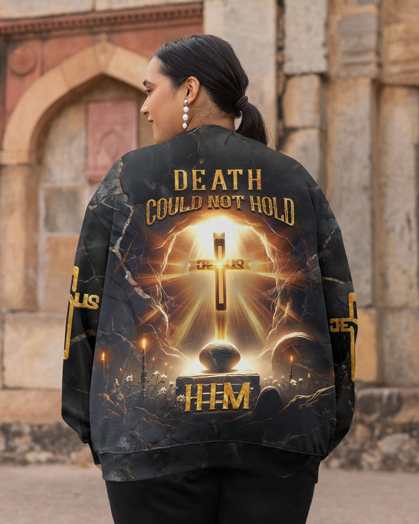 Death Could Not Hold Him All Over Print Sweater