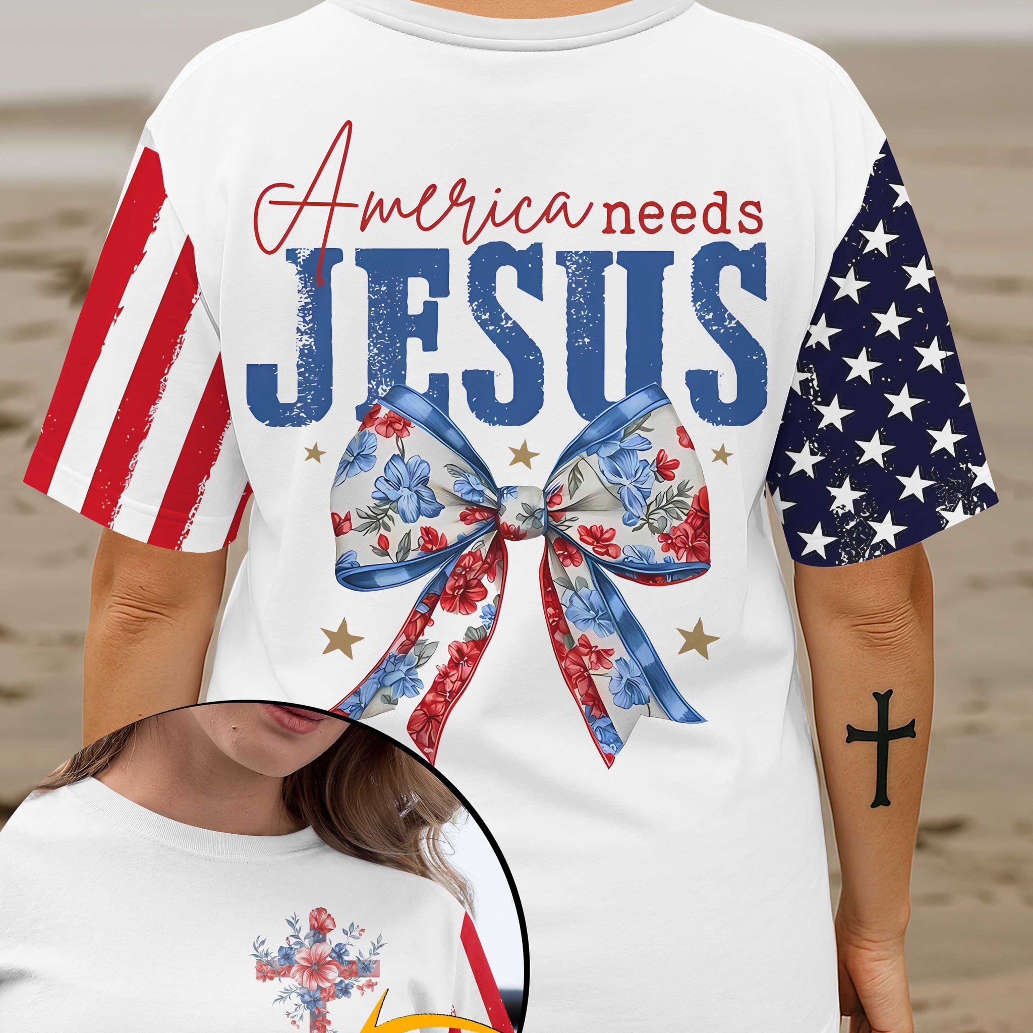 America Needs Jesus All Over Print T-Shirt