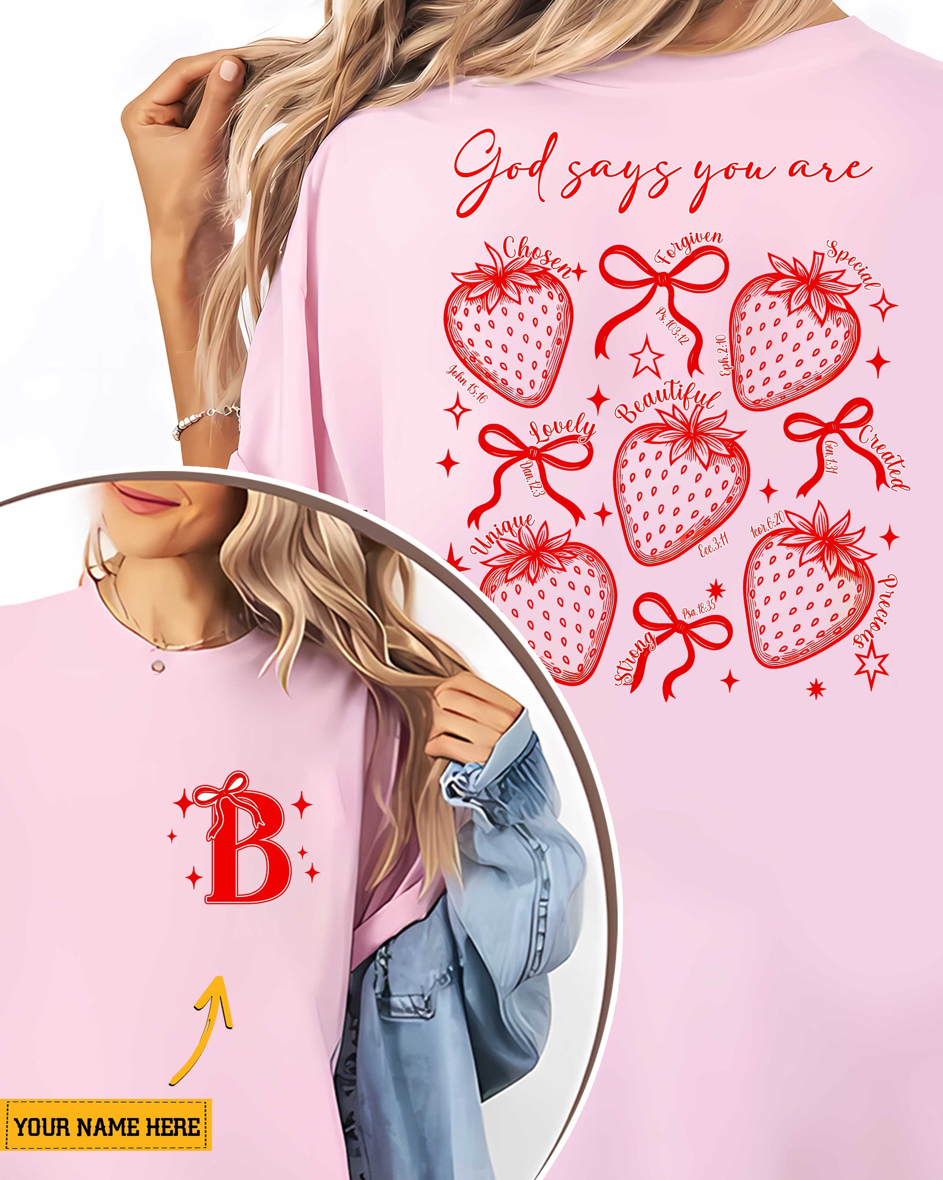 God Says You Are T-Shirt Strawberry Shirt Gift For Her