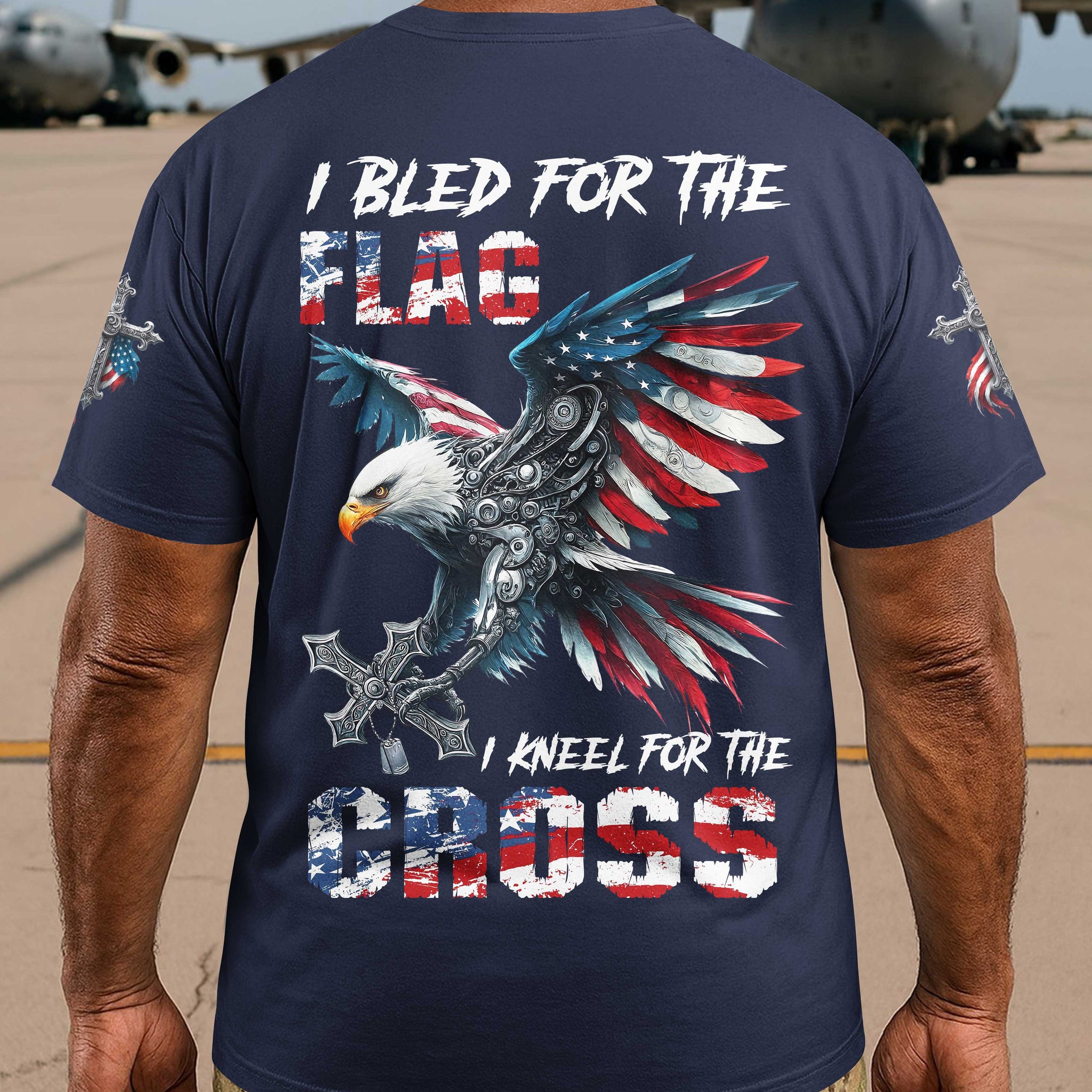 I Bled For The Flag I Kneel For The Cross Shirt