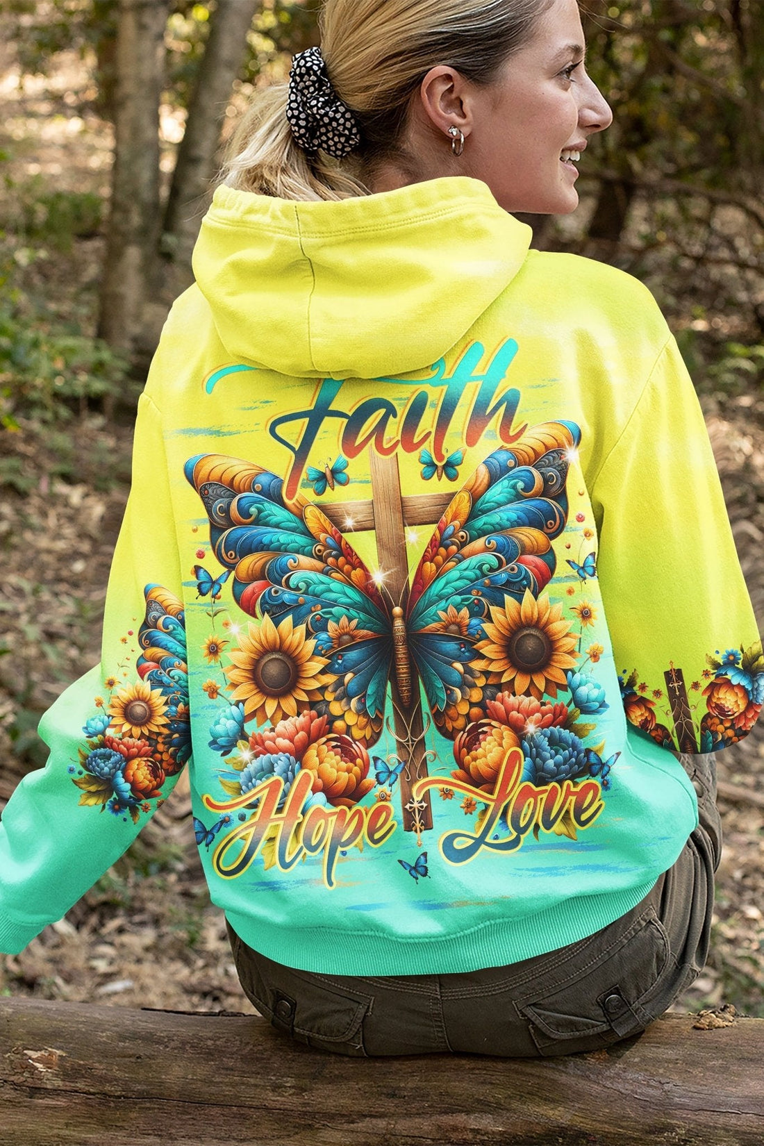 Faith Hope Love All Over Print Zip Hoodie