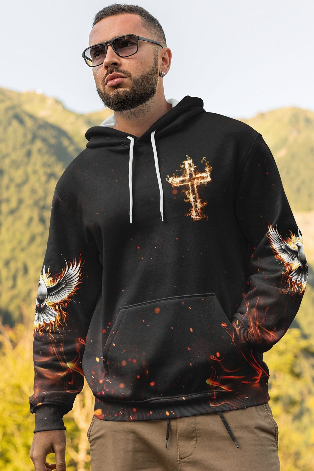 Baptized In Fire Matthew 3:11 All Over Print Hoodie