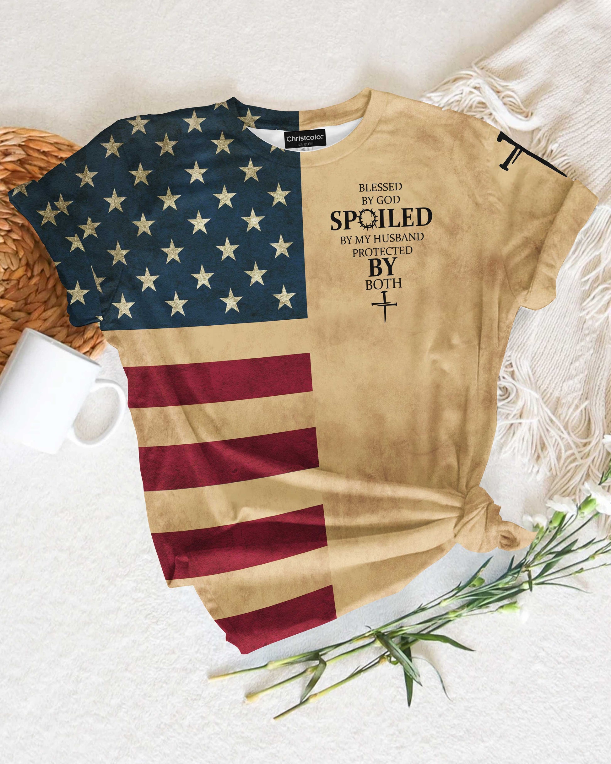 Blessed By God Spoiled By My Husband Protected By Both T-Shirt