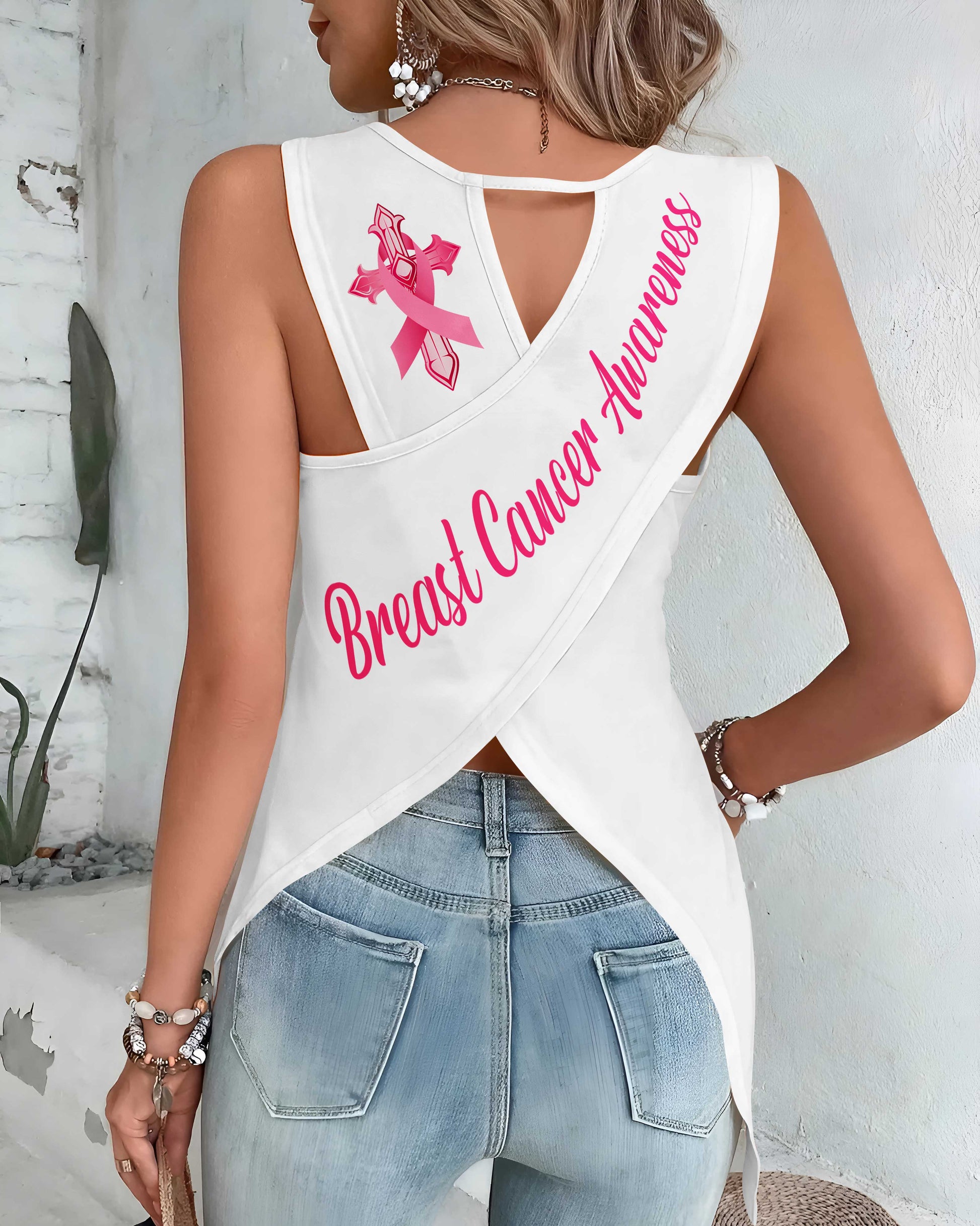 I Can Do All Things Through Christ Crop Out Wrap Back Tank Top