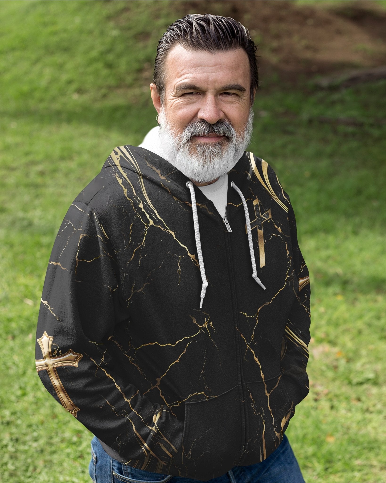 God Is Good All Over Print Zip Hoodie