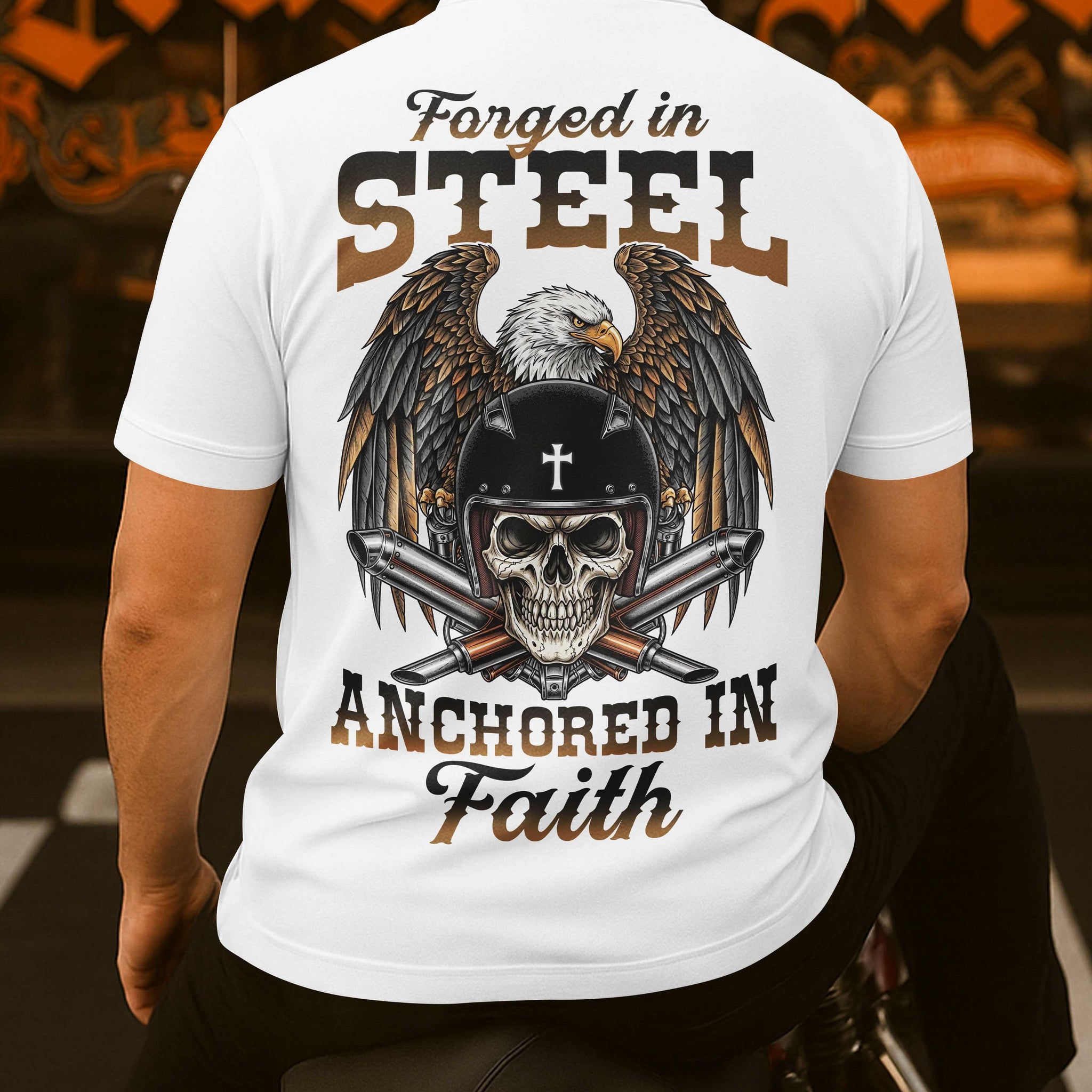 Forged In Steel Anchored In Faith Polo