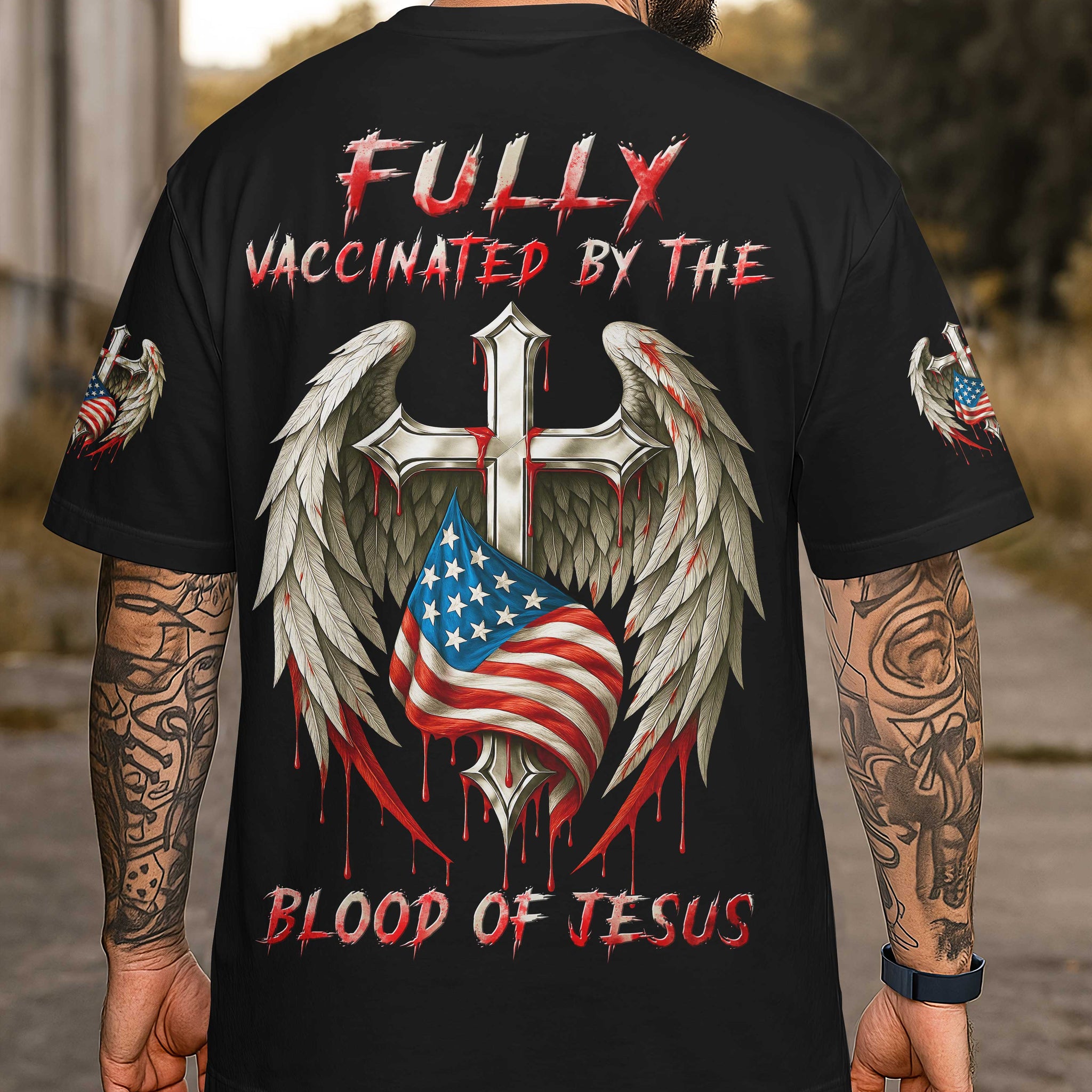Fully Vaccinated By The Blood Of Jesus T-Shirt