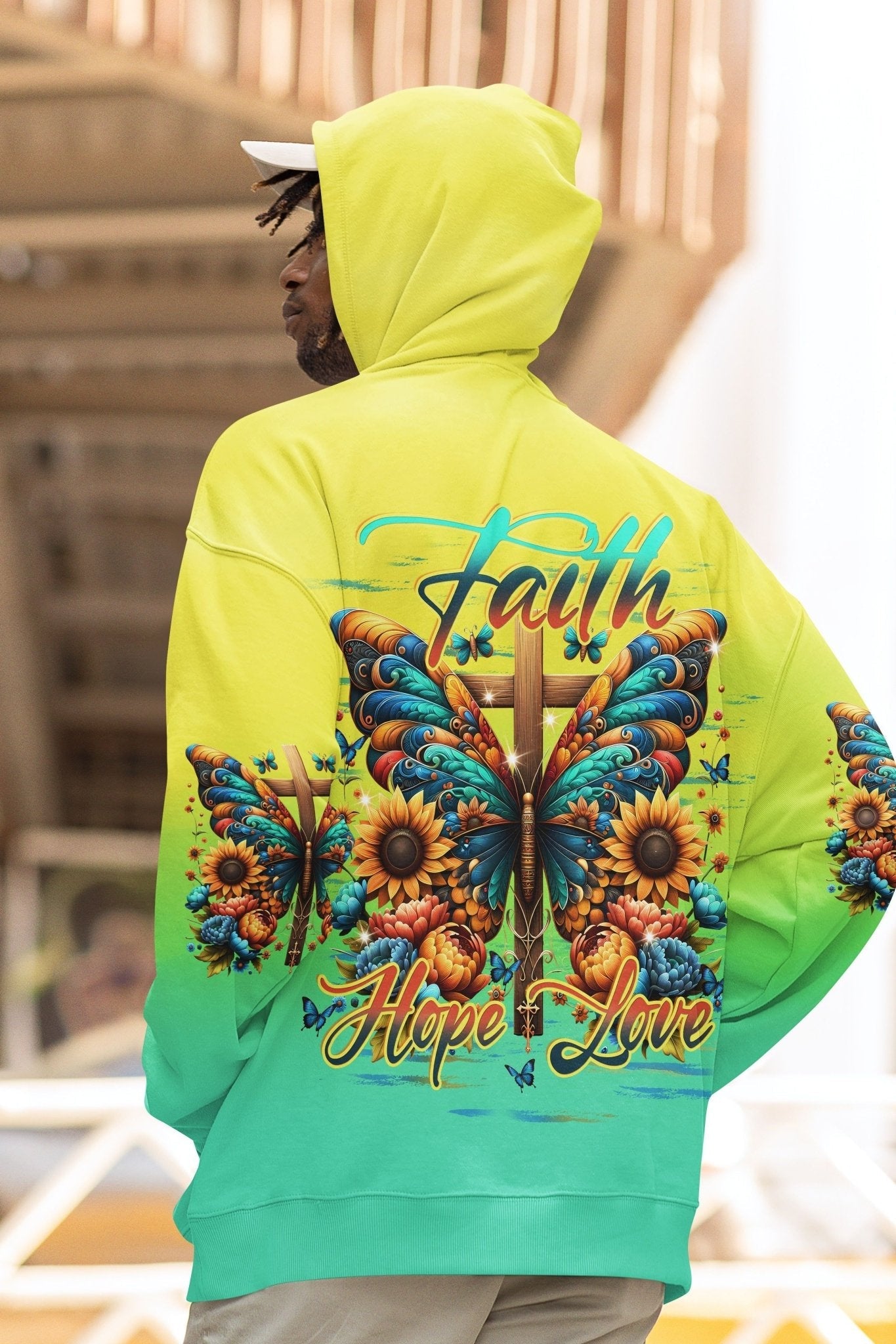 Faith Hope Love All Over Print Zip Hoodie