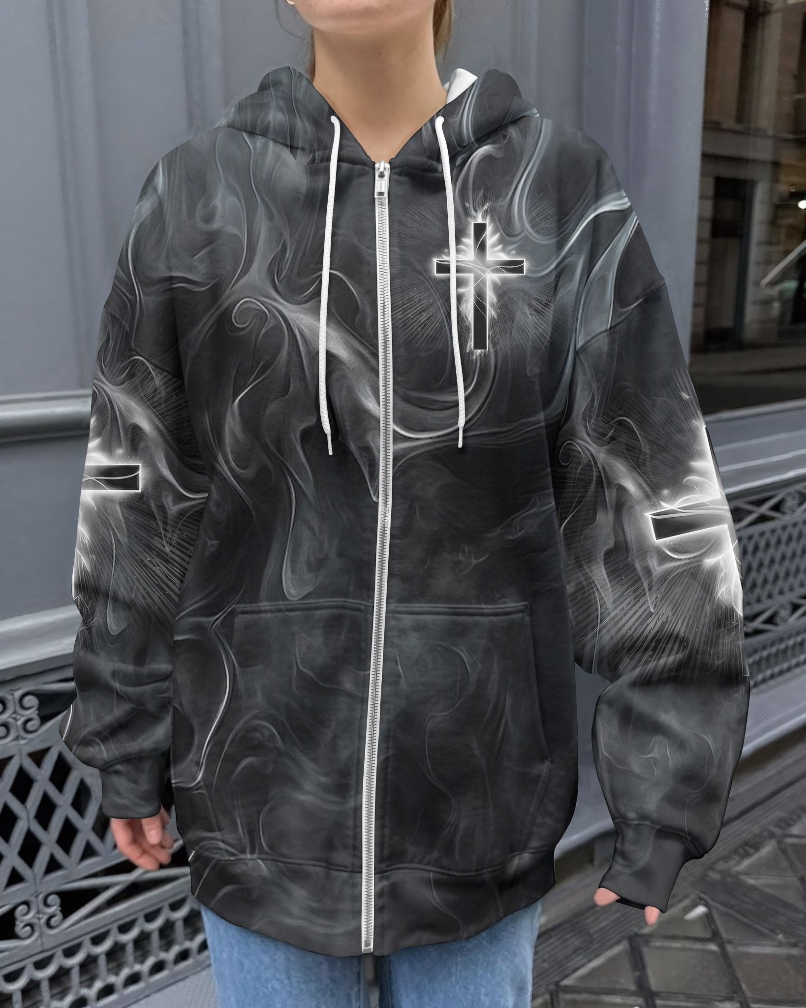 A Child Of God A Man Of Faith All Over Print Zip Hoodie