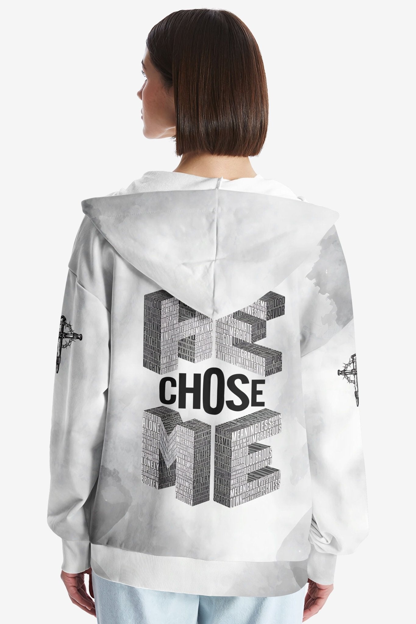Yet He Chose Me All Over Print Zip Hoodie