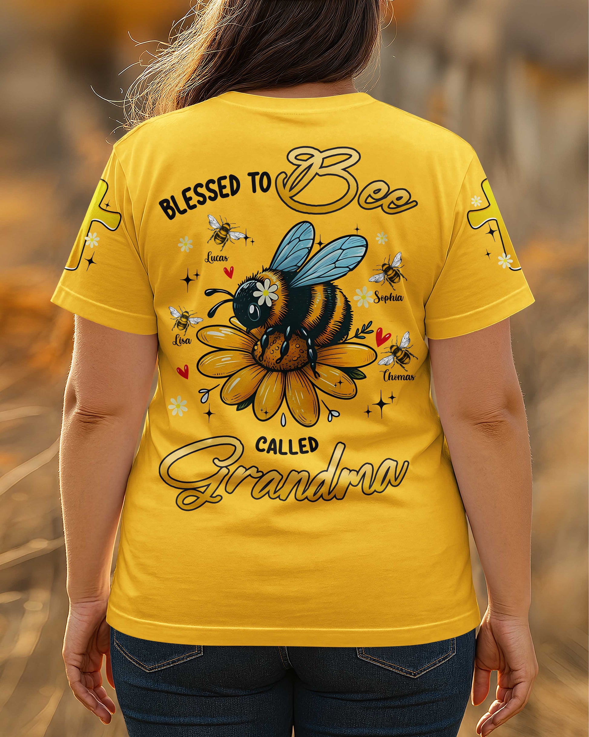 Blessed To Bee Called Grandma All Over Print T-Shirt