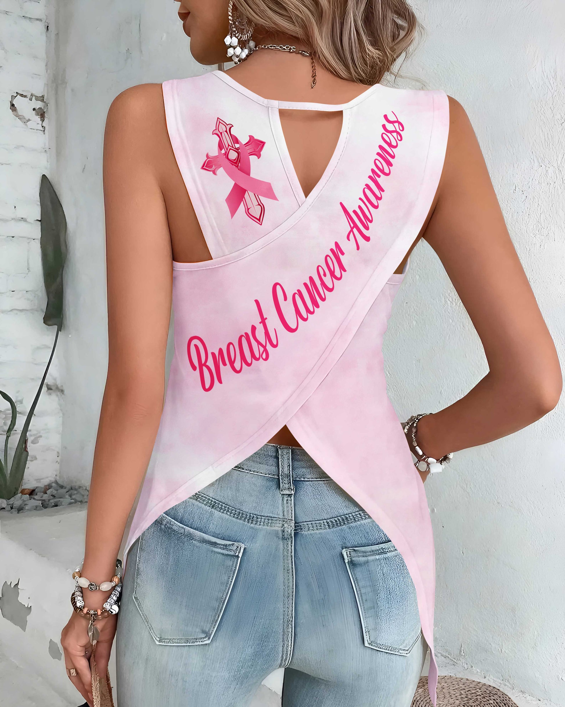 I Can Do All Things Through Christ Crop Out Wrap Back Tank Top