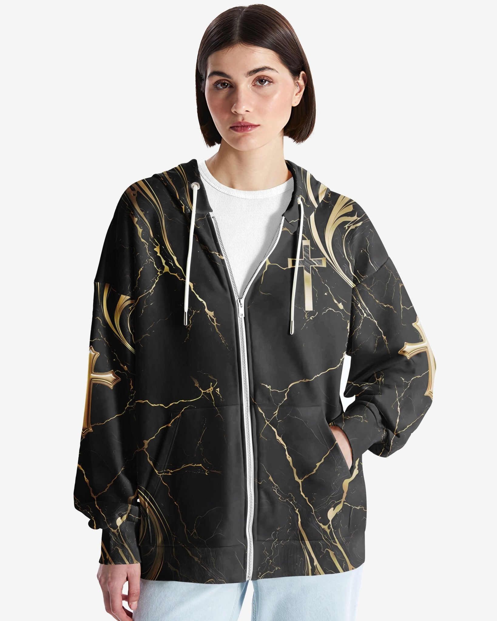 God Is Good All Over Print Zip Hoodie